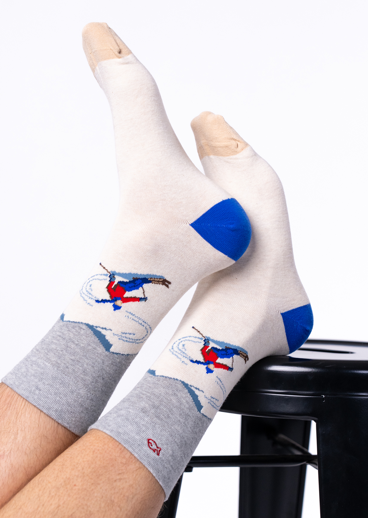 Chaussettes en coton peigné à motifs BILLYBELT Beige