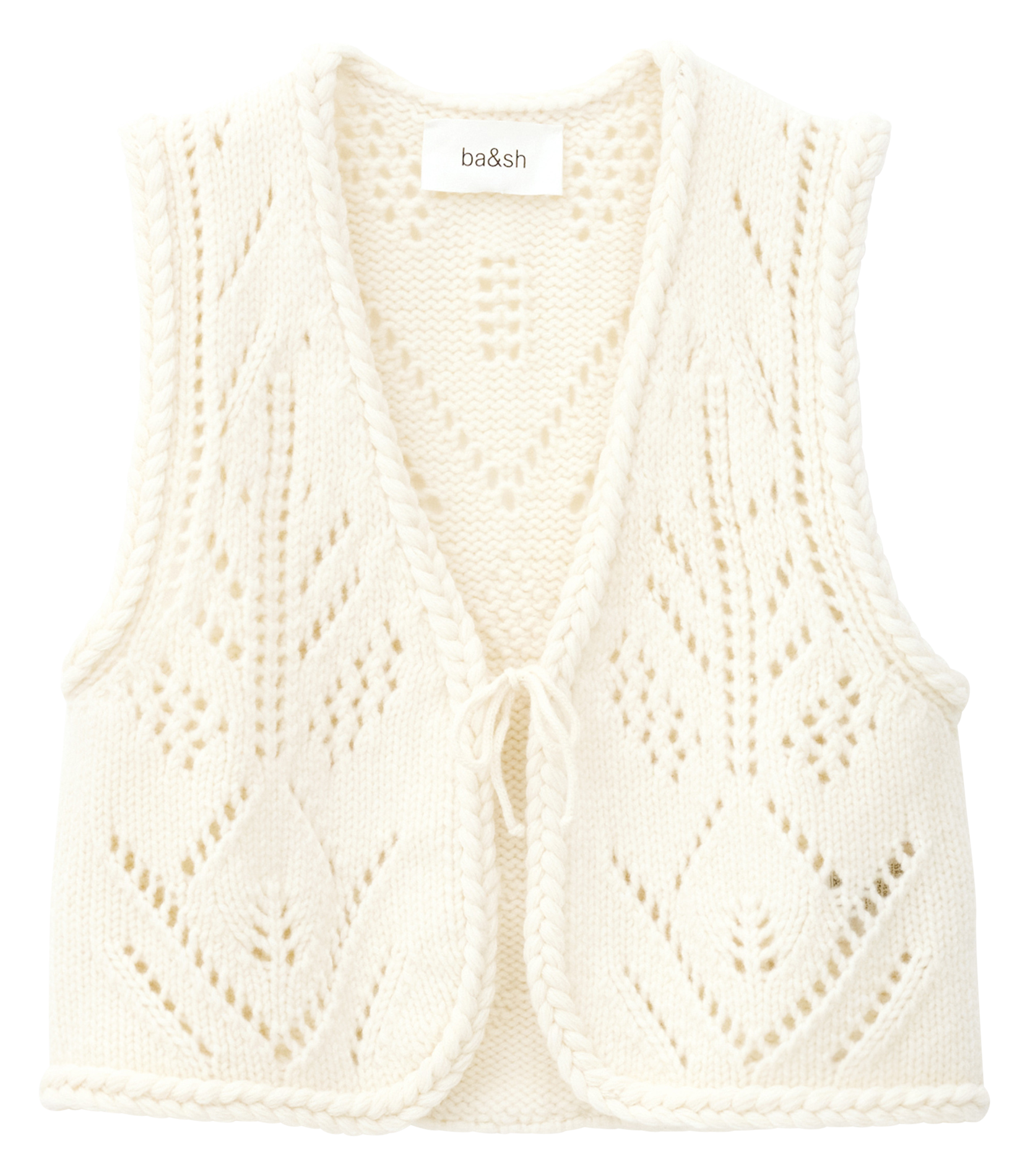 Cardigan court en laine mélangée giles Beige