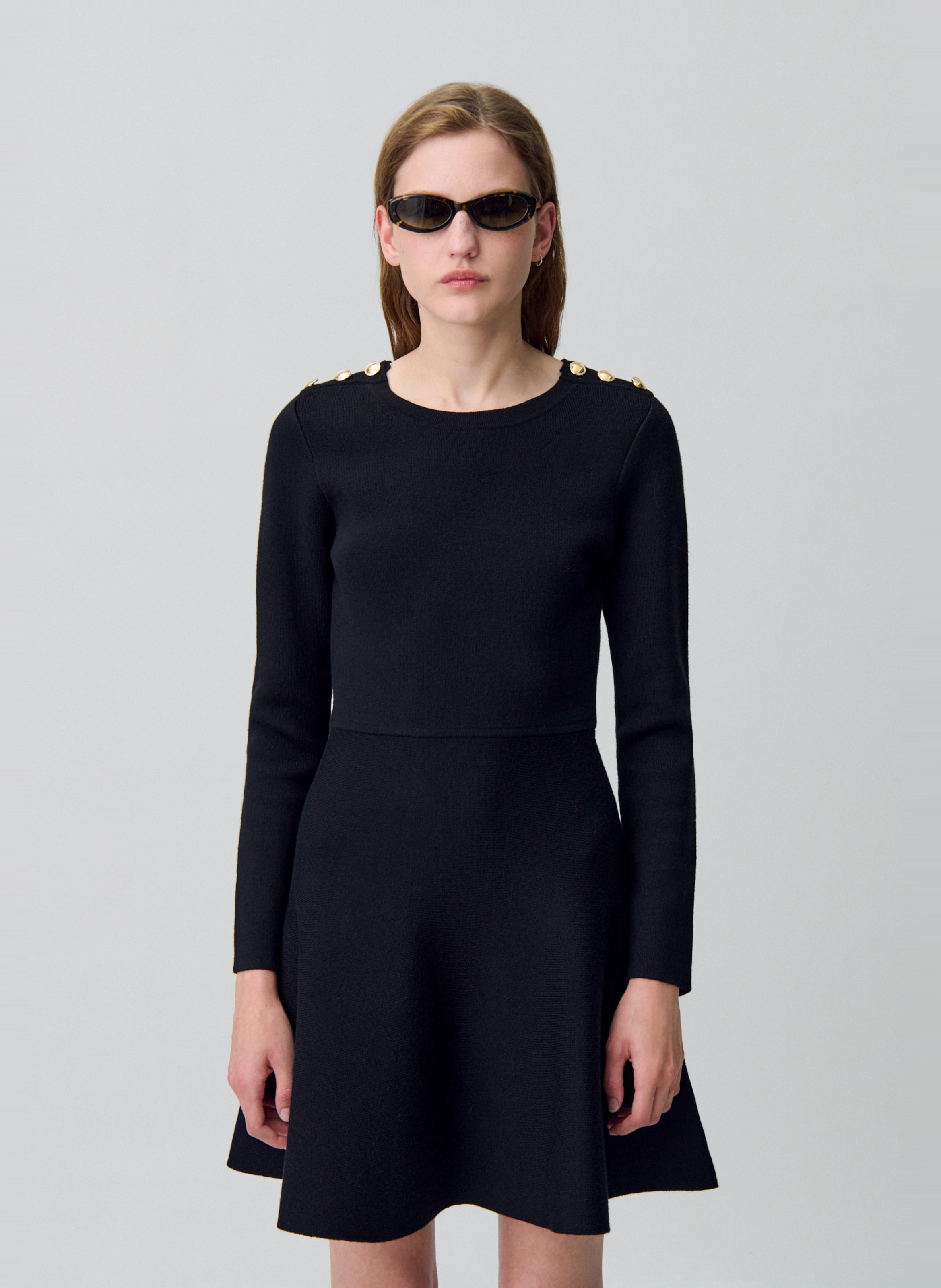 Robe courte col rond maeva CLAUDIE PIERLOT Noir