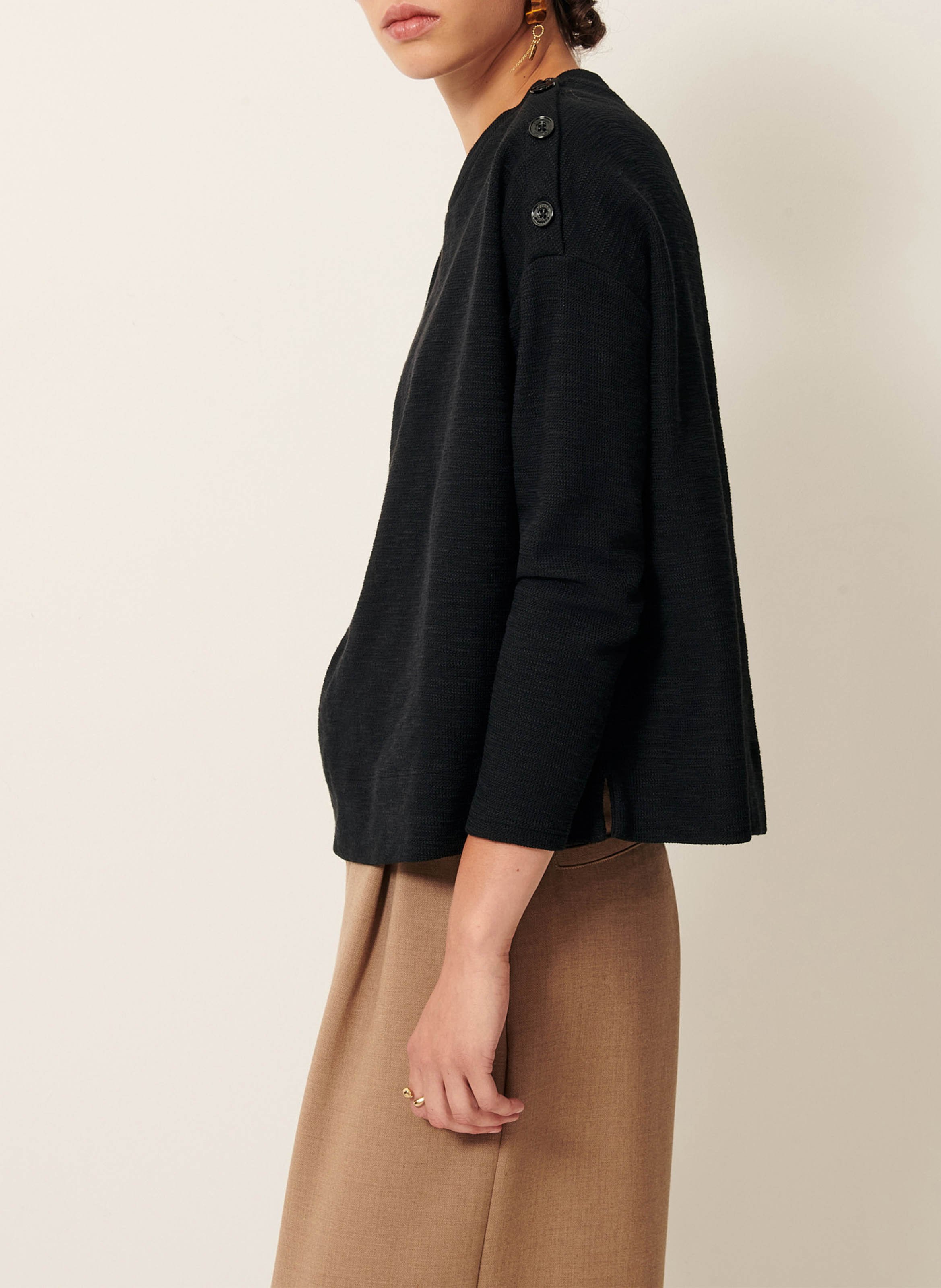 Pull col rond en coton mélangé austin SESSUN Noir