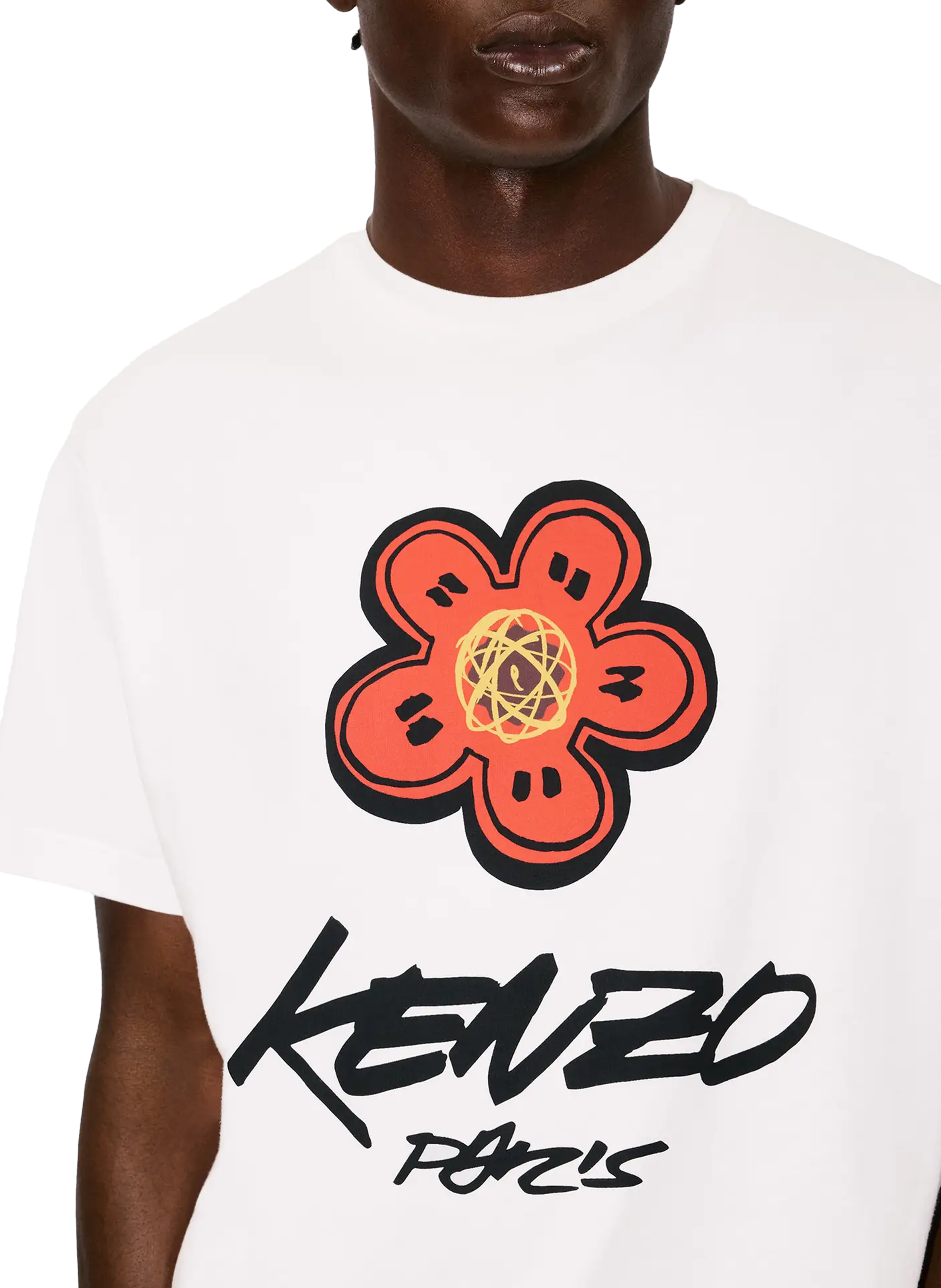 Biker-style cotton t-shirt KENZO White
