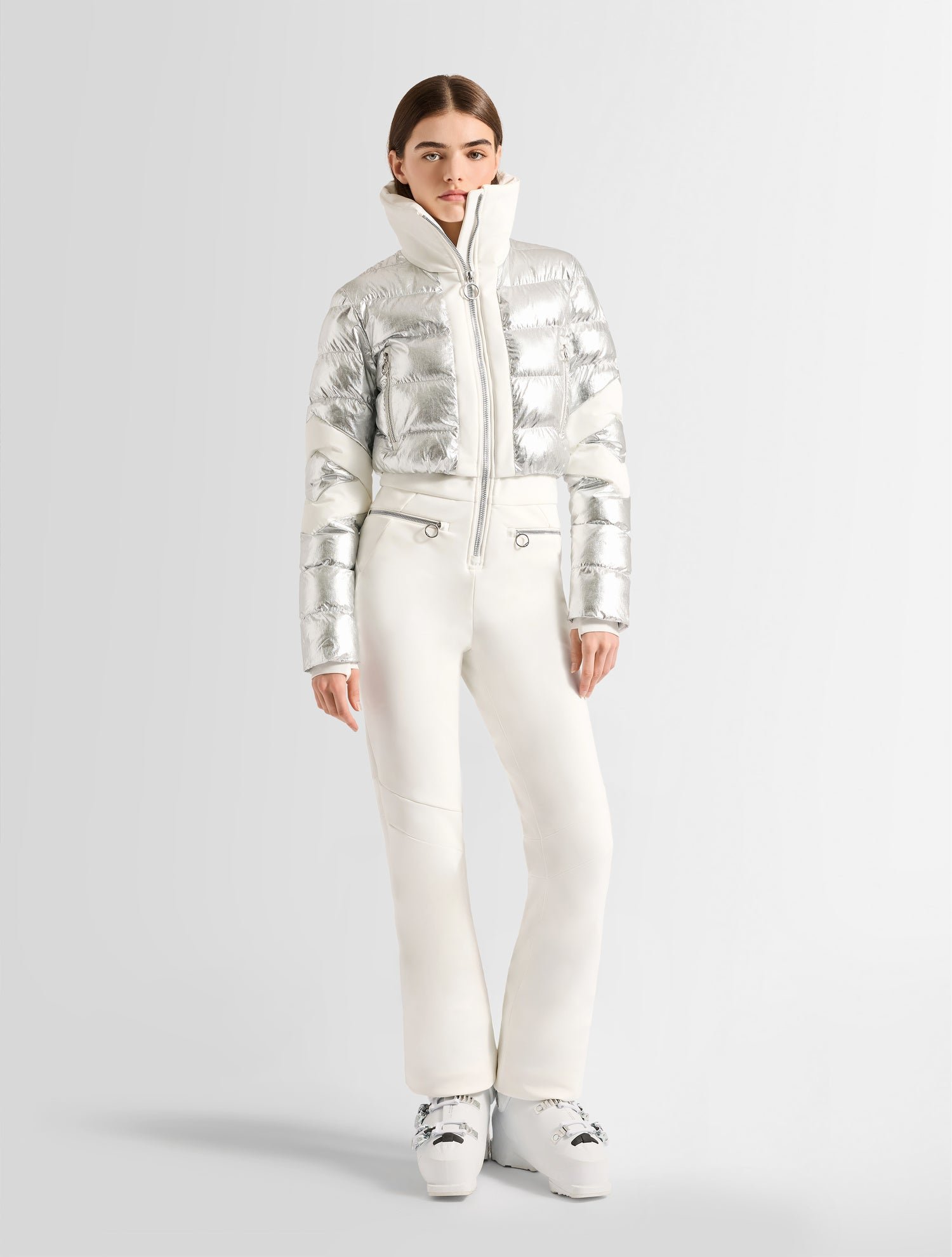 Combinaison de ski clarisse metal col montant coupe regular FUSALP Argent
