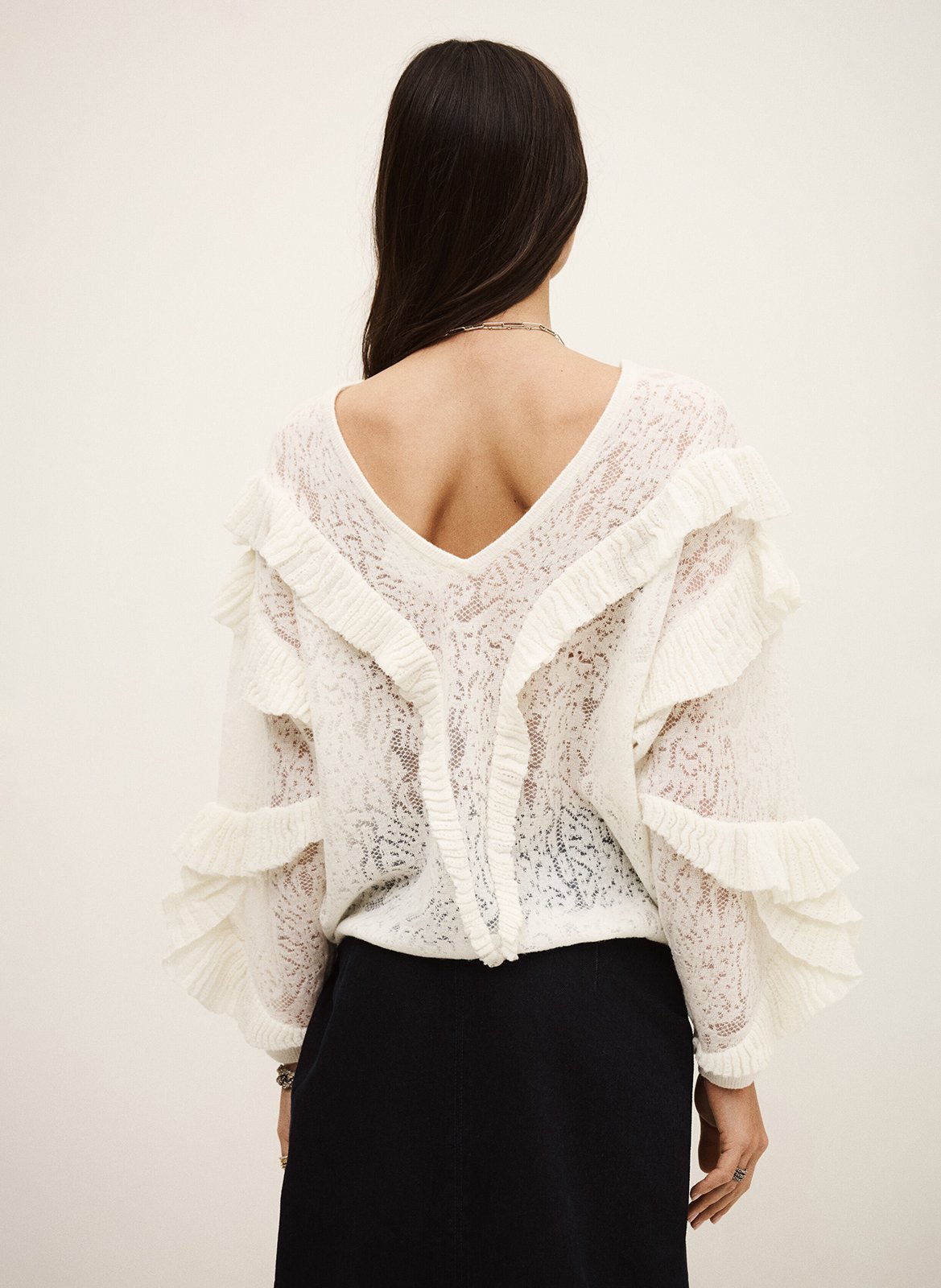 Pull ample à volants lucas BA&SH Beige