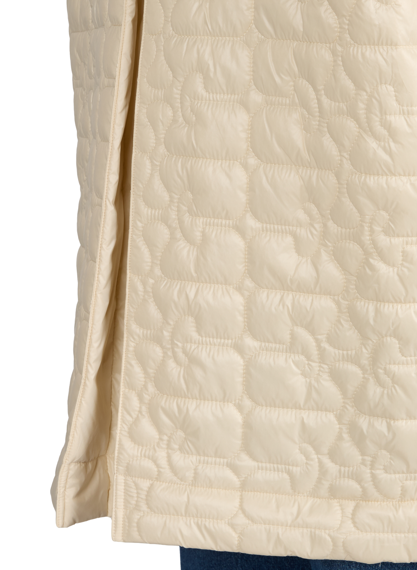 Shiny Quilt padded jacket with contrasting collar GANNI Khaki