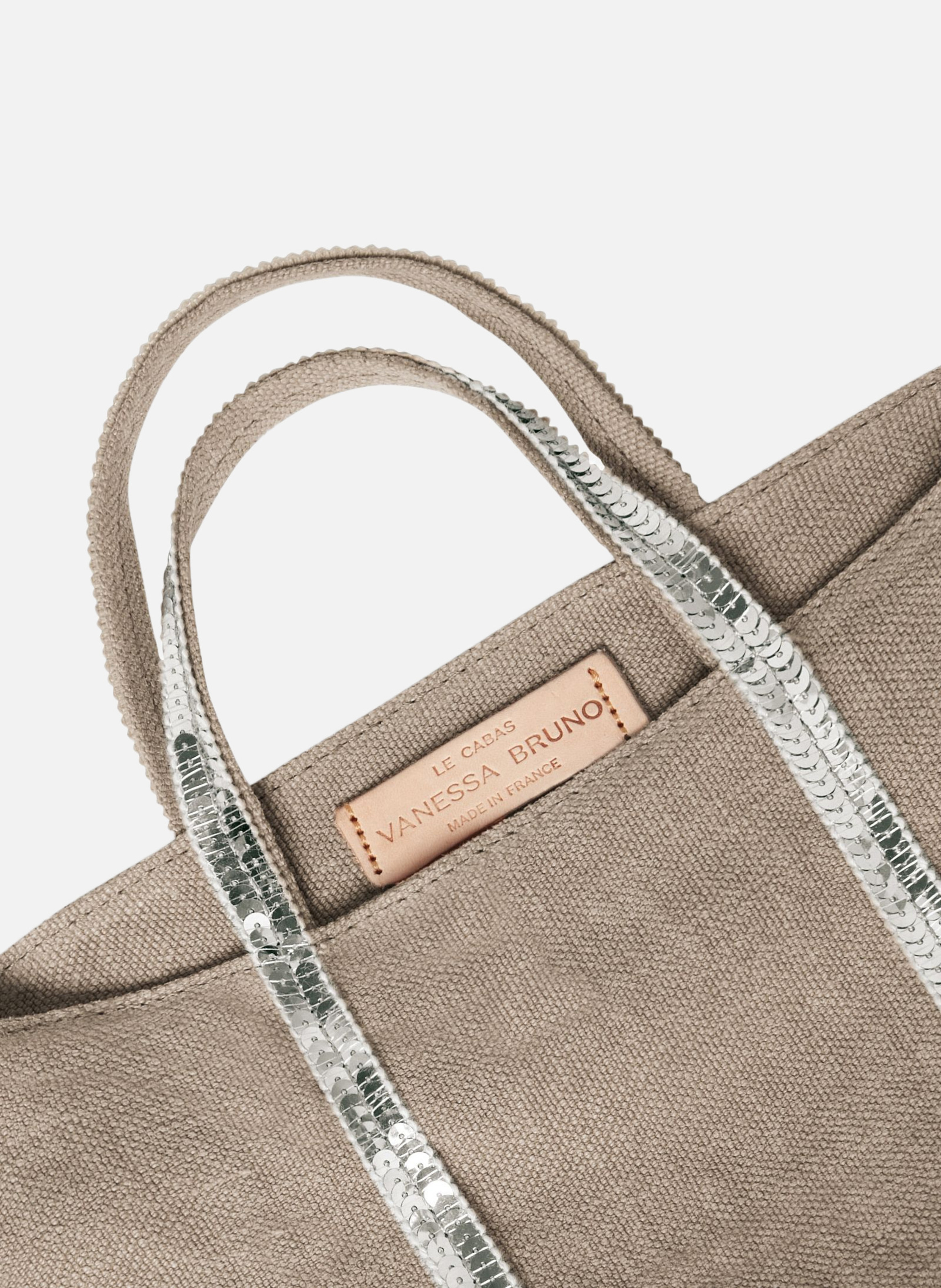 Cabas xs zippé en lin VANESSA BRUNO Gris