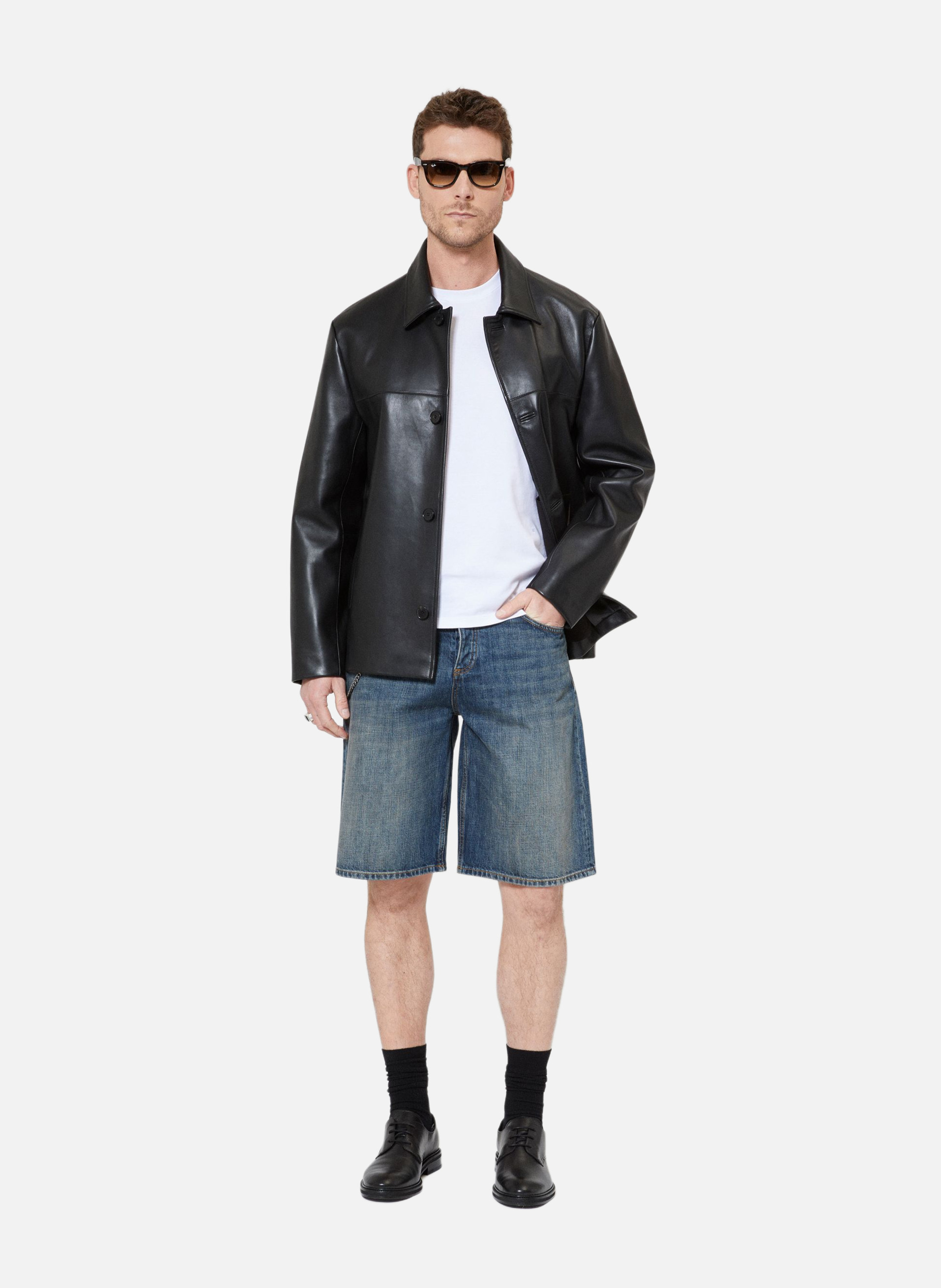 Short en denim avec chaîne THE KOOPLES Bleu