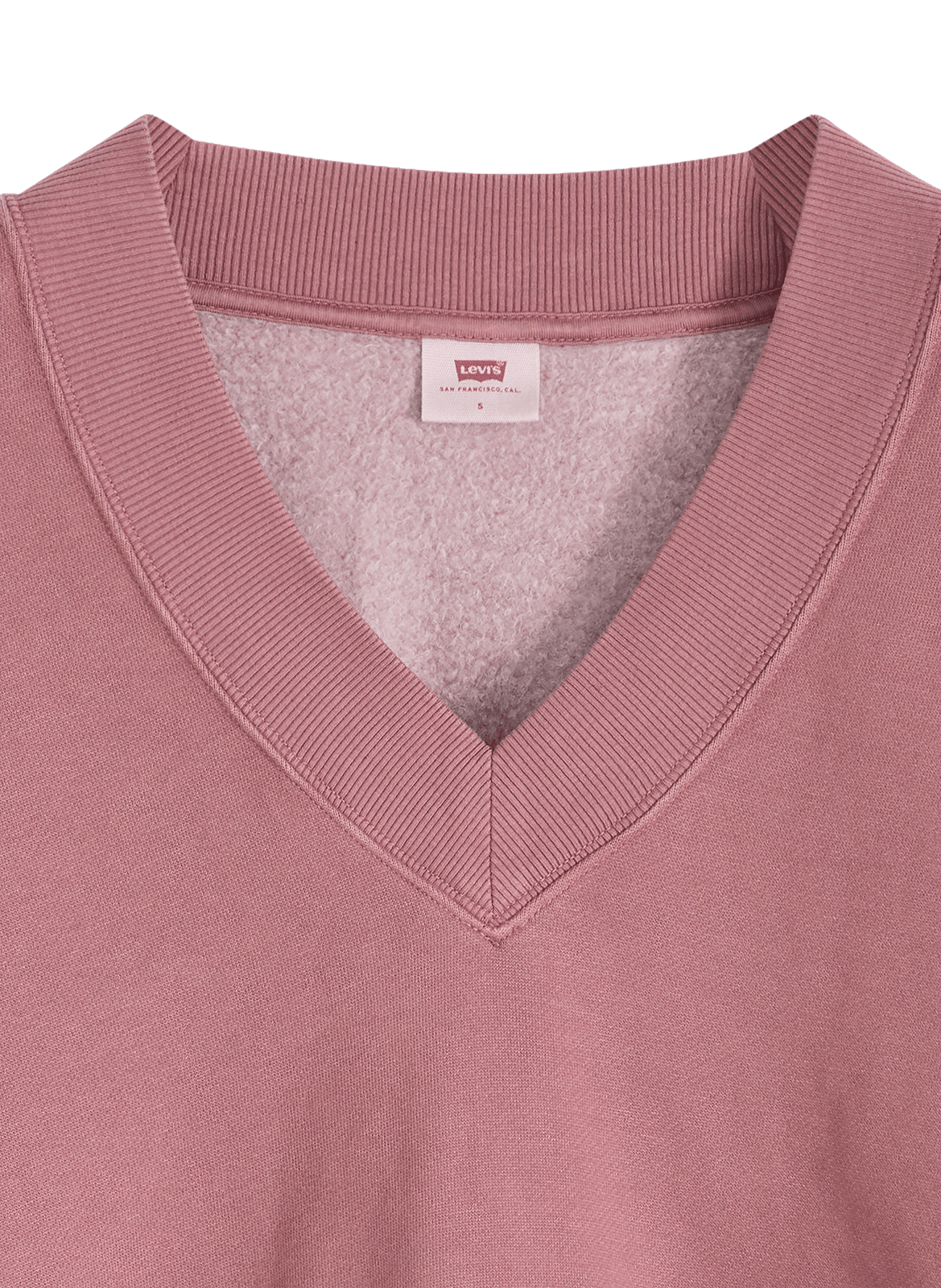 Sweat court à col V en coton mélangé LEVI'S Rouge