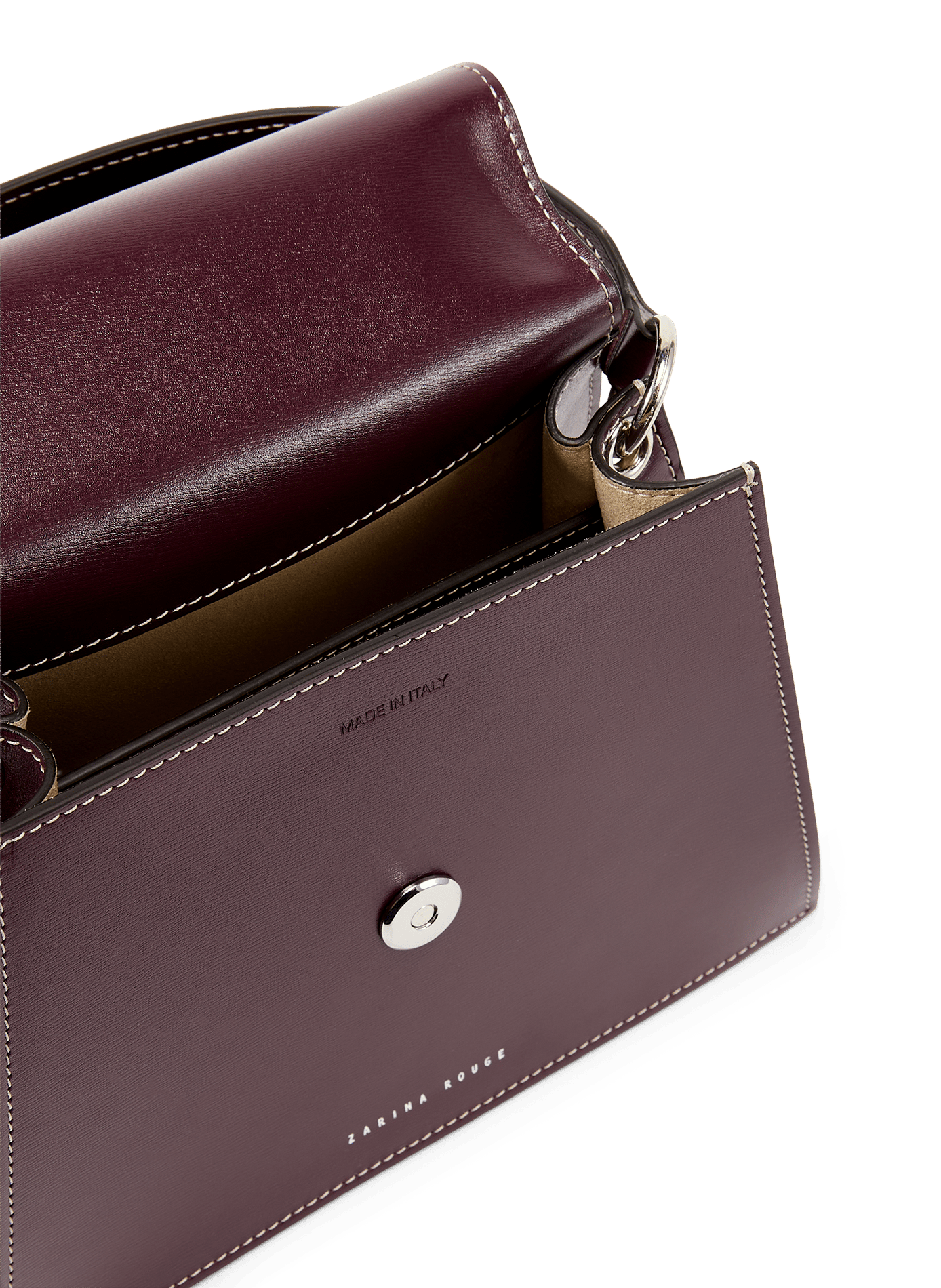 Sac à main avec bandoulière amovible en cuir ZARINA ROUGE Brown