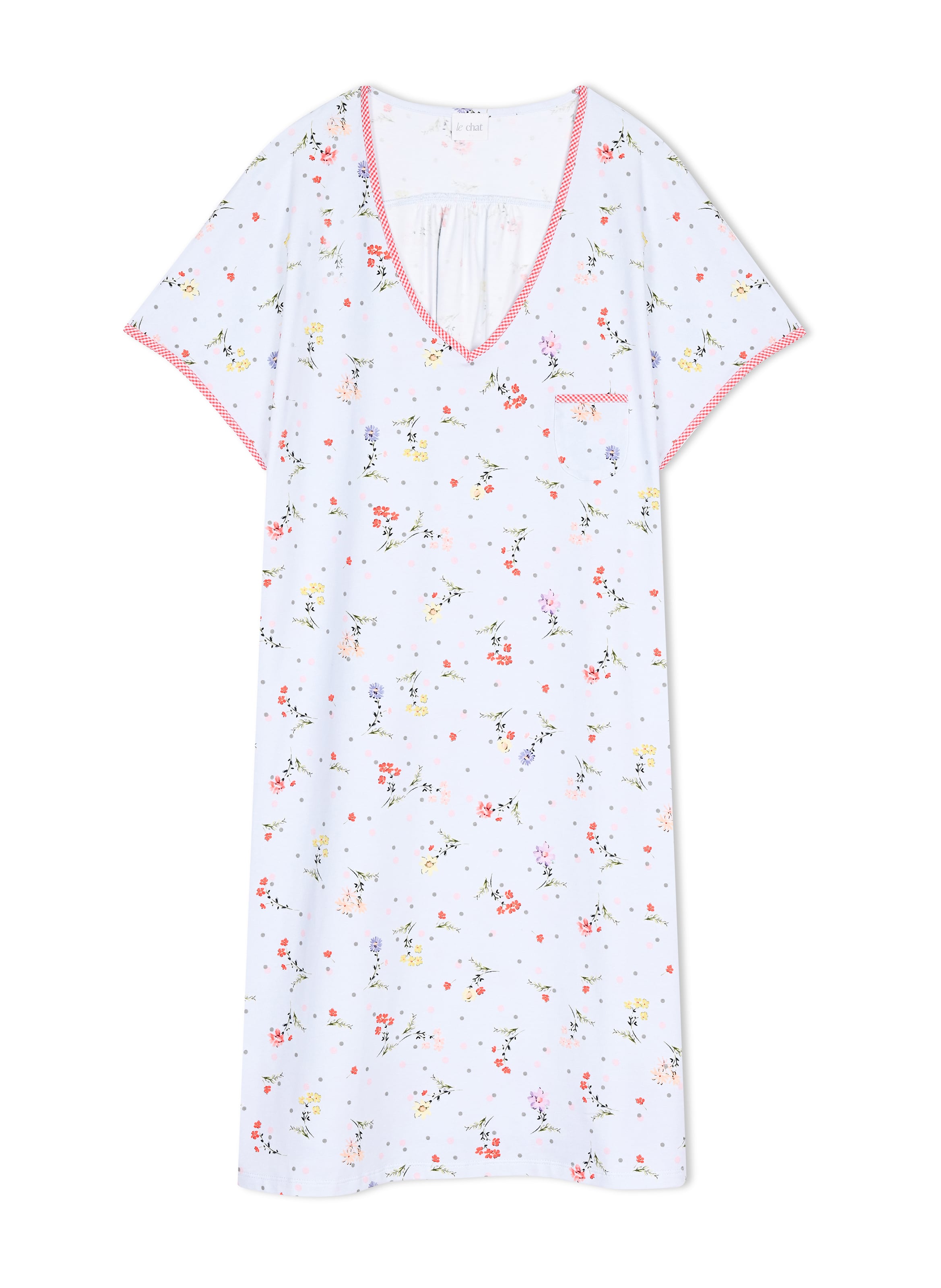 Chemise de nuit en coton daisy 201 LE CHAT Multicolore