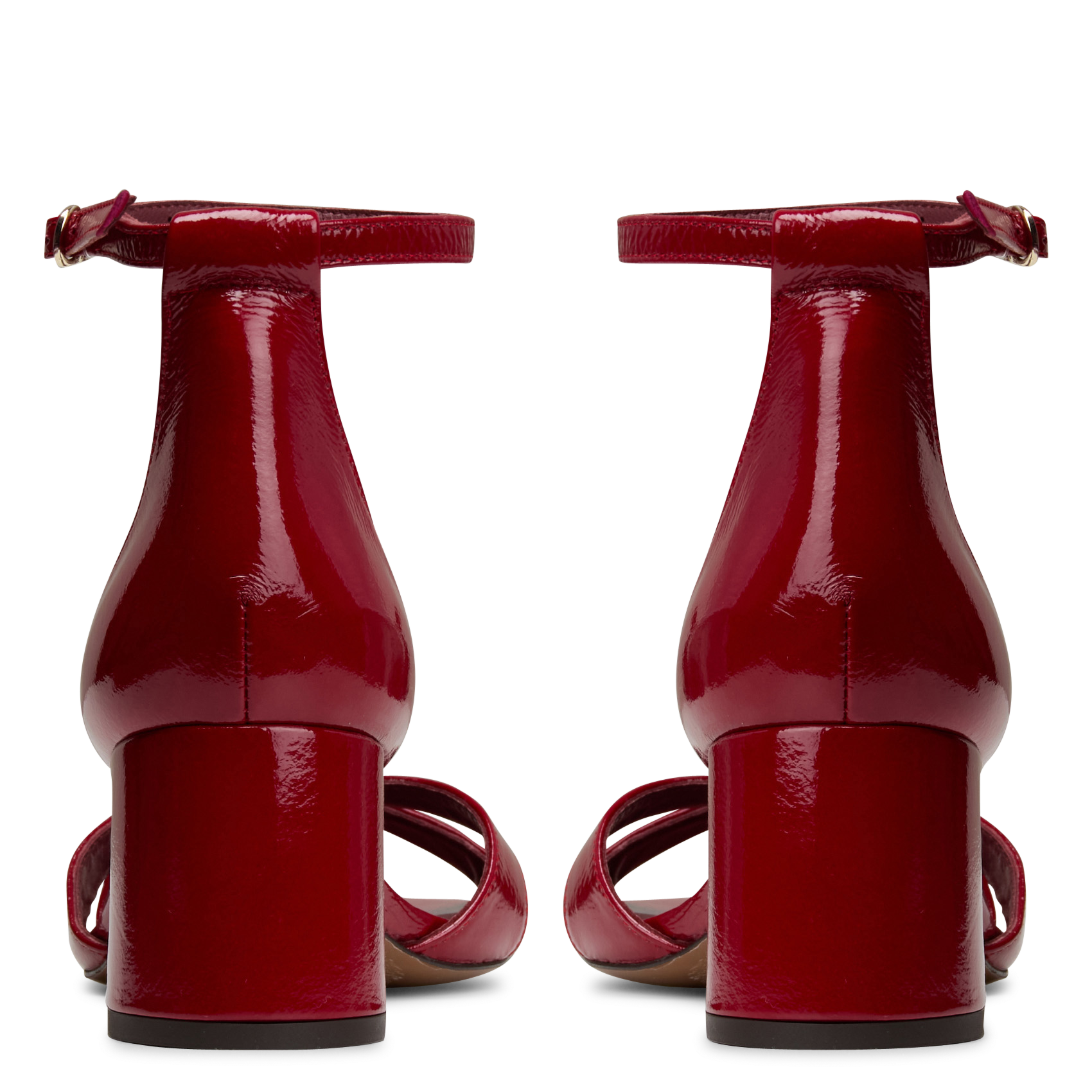 Sandales à talons en cuir vernis n°595 RIVECOUR Rouge
