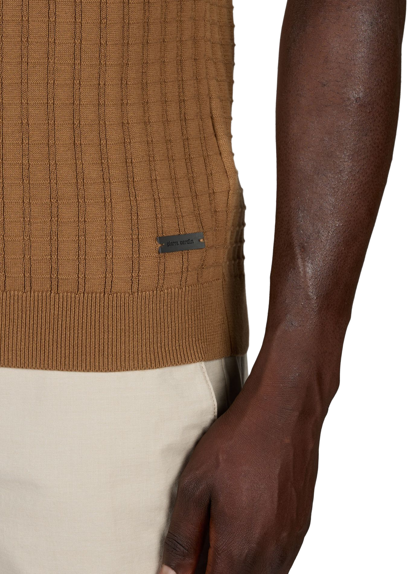 Polo aus strukturiertem Baumwollstrick PIERRE CARDIN Braun