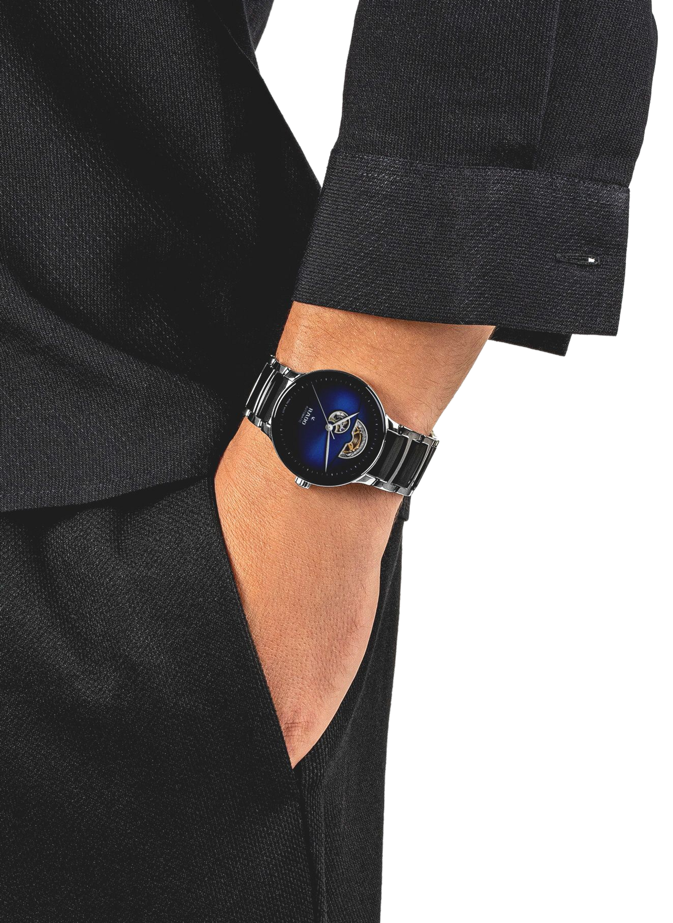 Montre automatique Centrix Automatic Open Heart en céramique RADO Bleu
