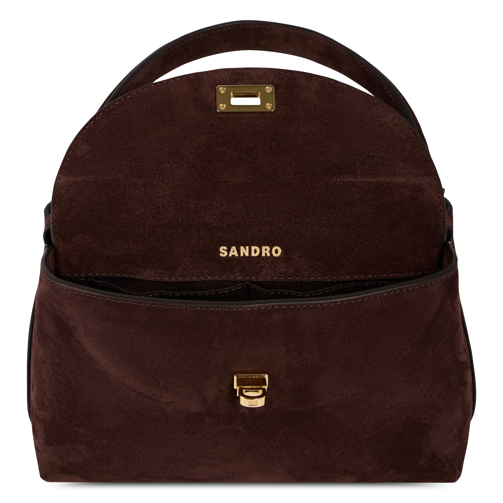 Sac porté main en cuir SANDRO Marron