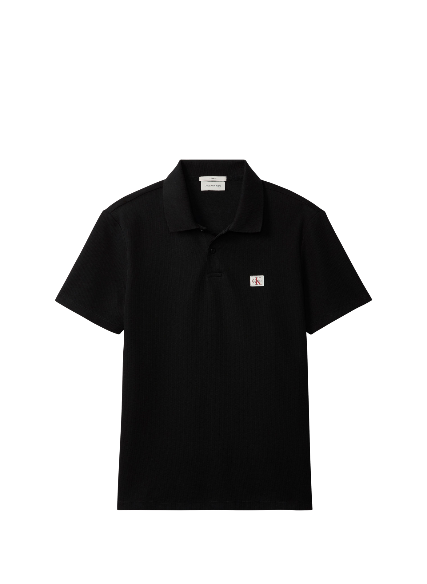 Ribbed logo cotton blend polo CALVIN KLEIN Black