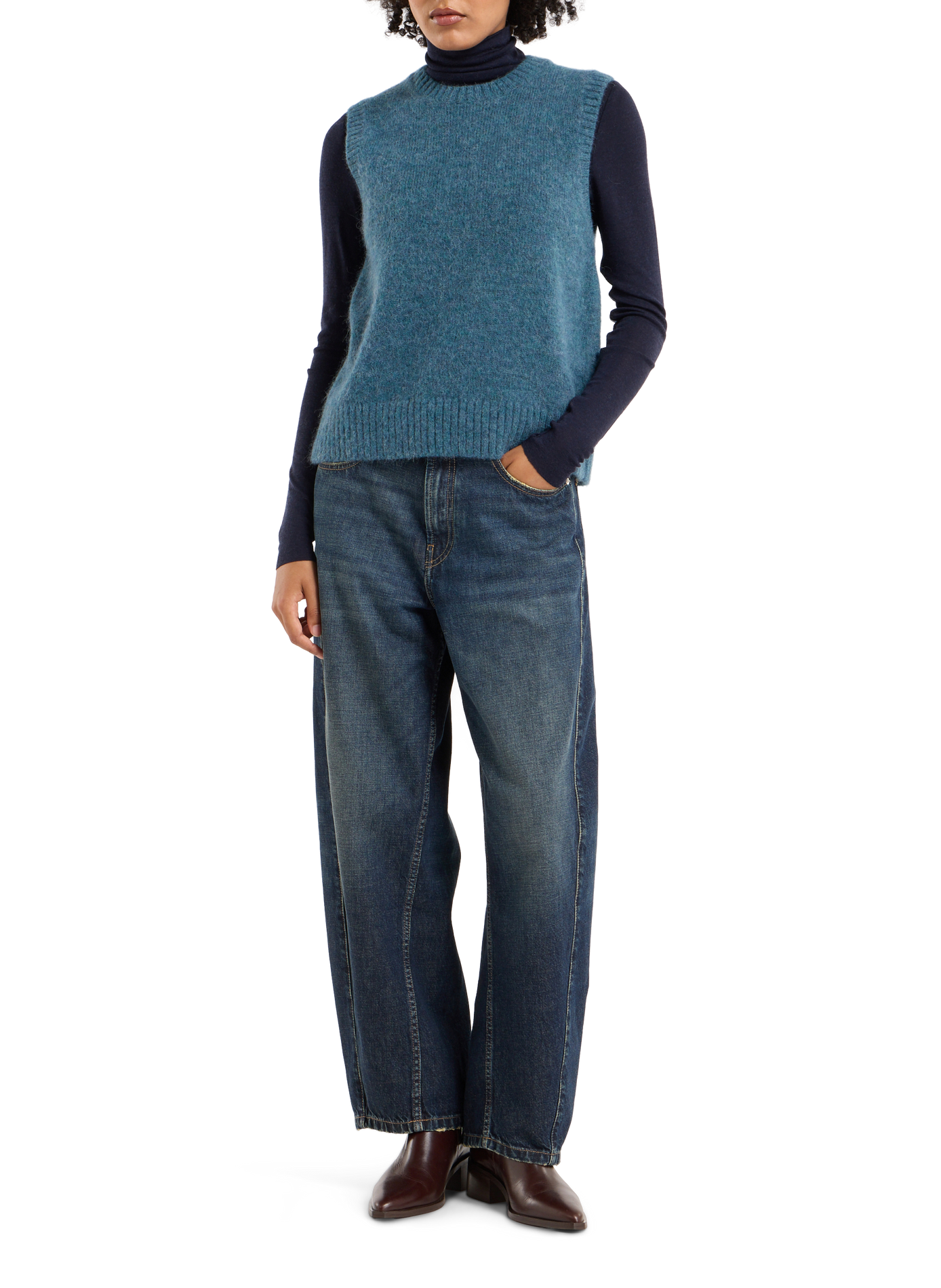 Sleeveless Bilet alpaca blend sweater SAISON 1865 Blue