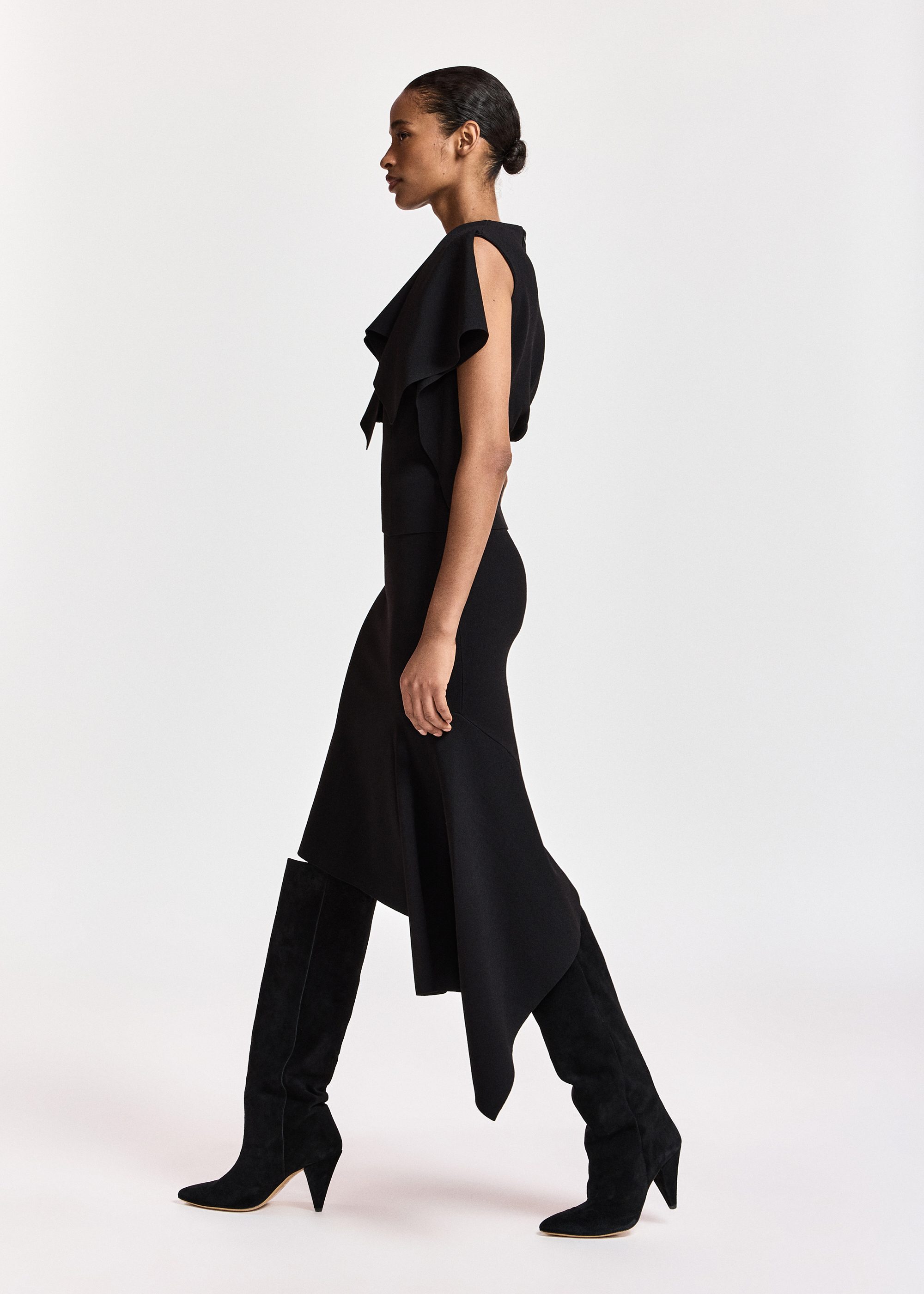 Jupe moulante avec drapé asymétrique kap ESSENTIEL ANTWERP Noir