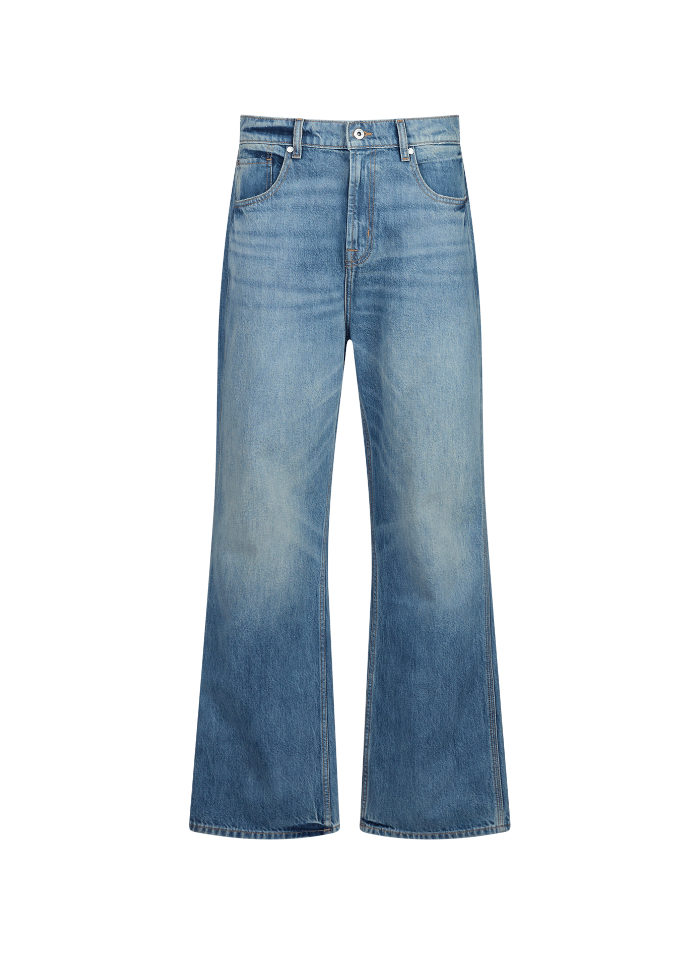 Straight-cut cotton jeans 7 FOR ALL MANKIND Blue