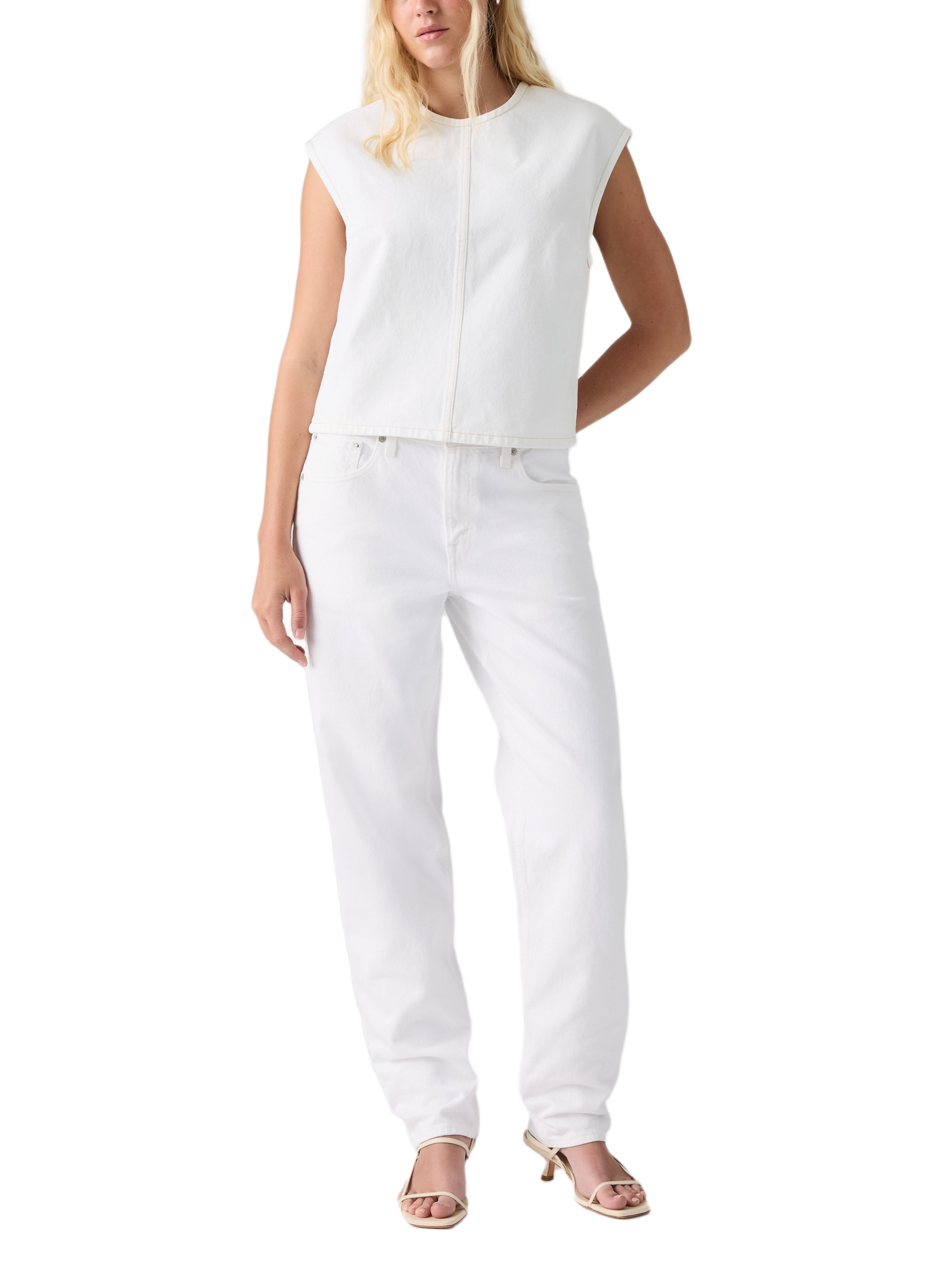 Sleeveless cotton denim top LEVI'S White