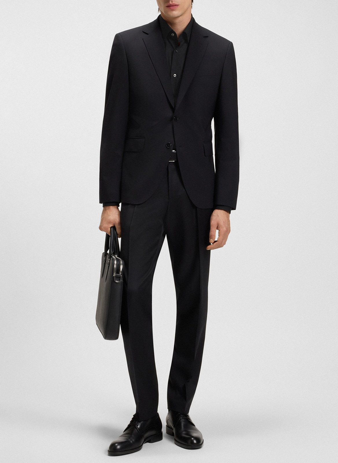 Chemise slim fit en coton mélangé BOSS Noir