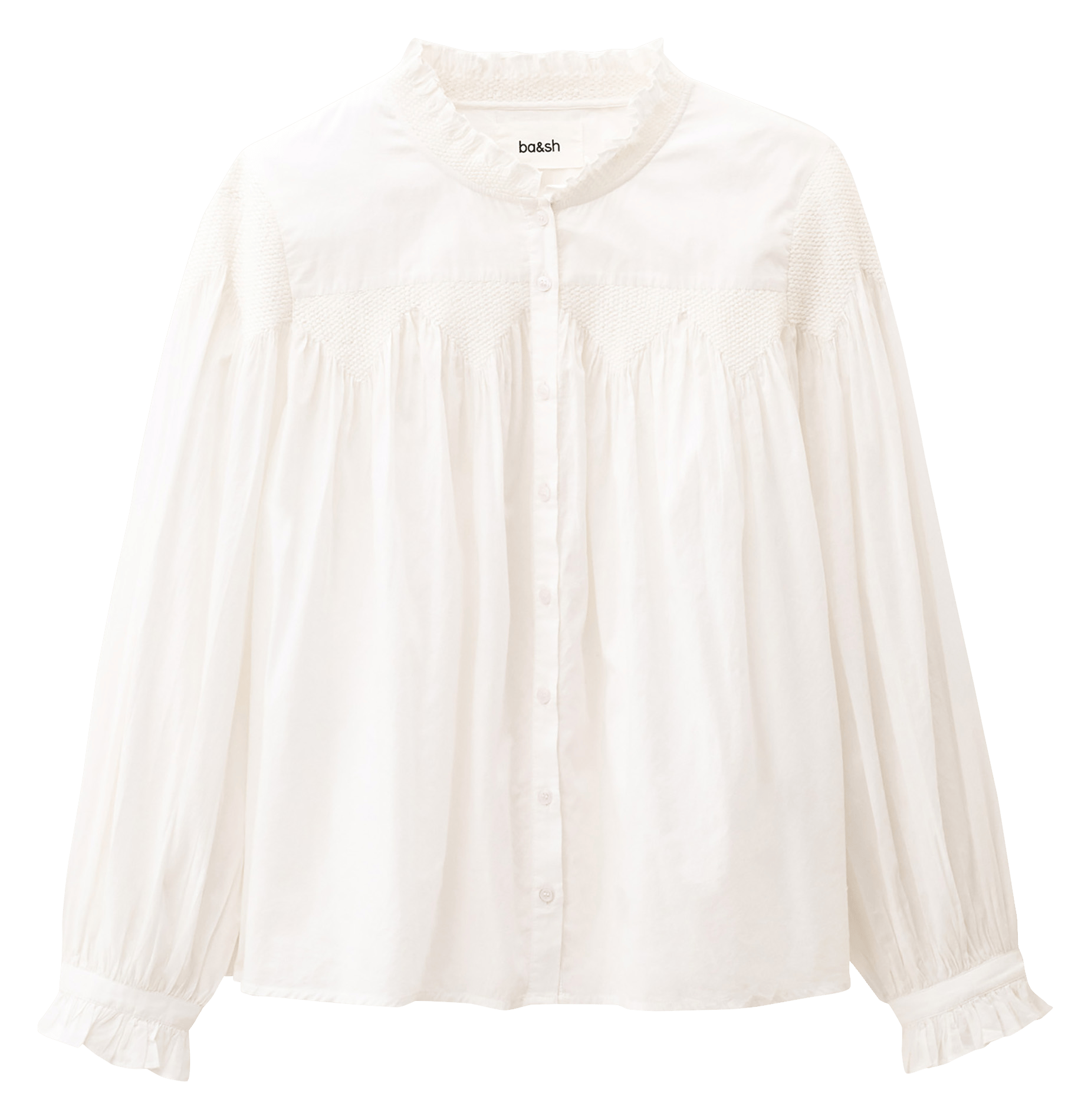 Chemise ample à broderie en coton tonia BA&SH Beige