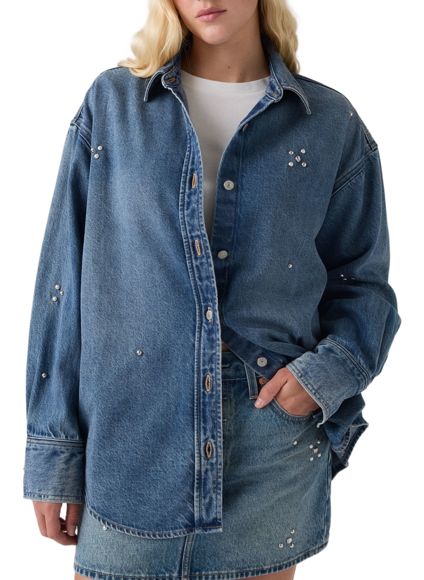 Shirt with classic collar in blended cotton LEVI'S Blue