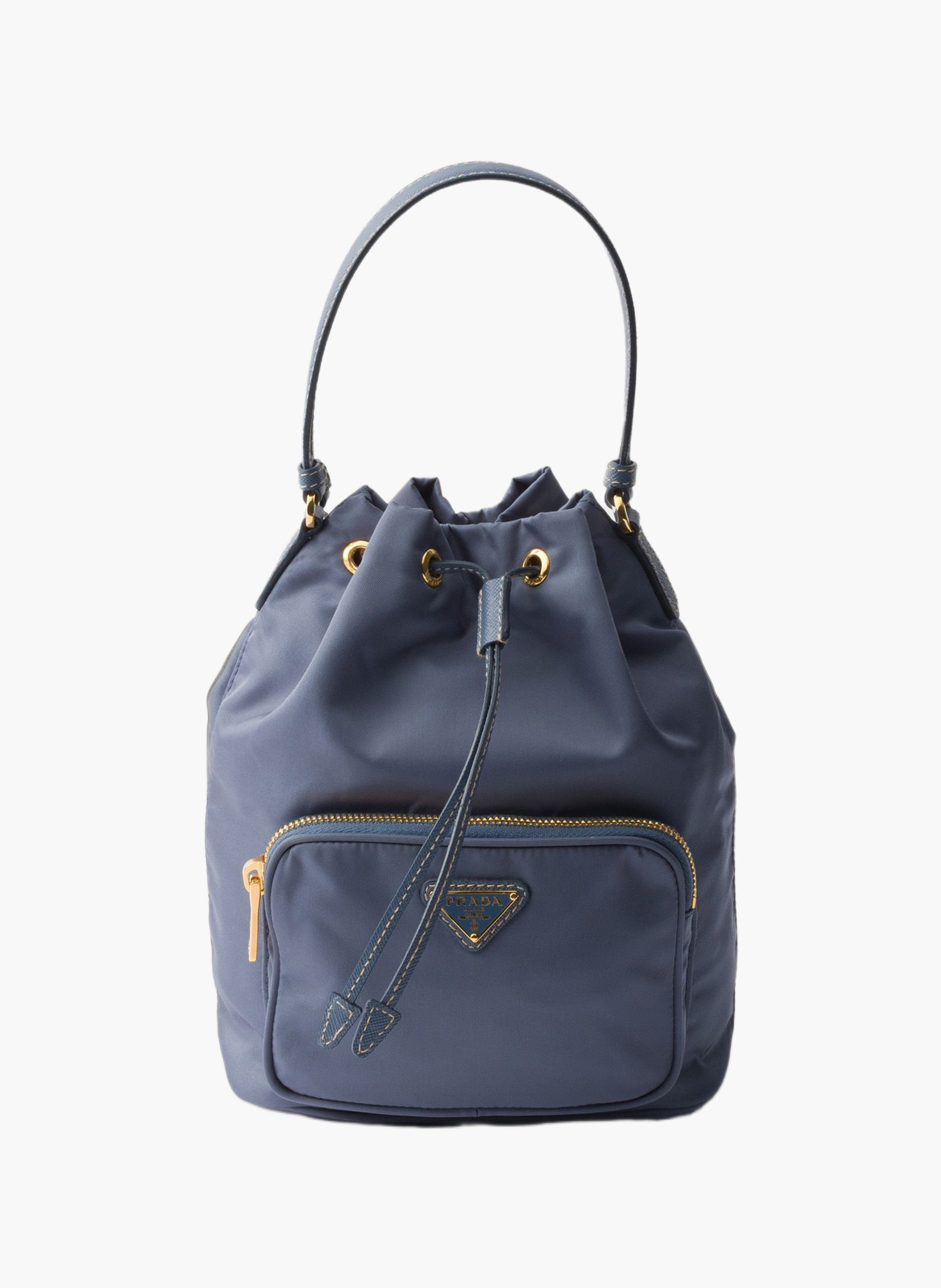 Sac seau prada duet en re-nylon PRADA Bleu