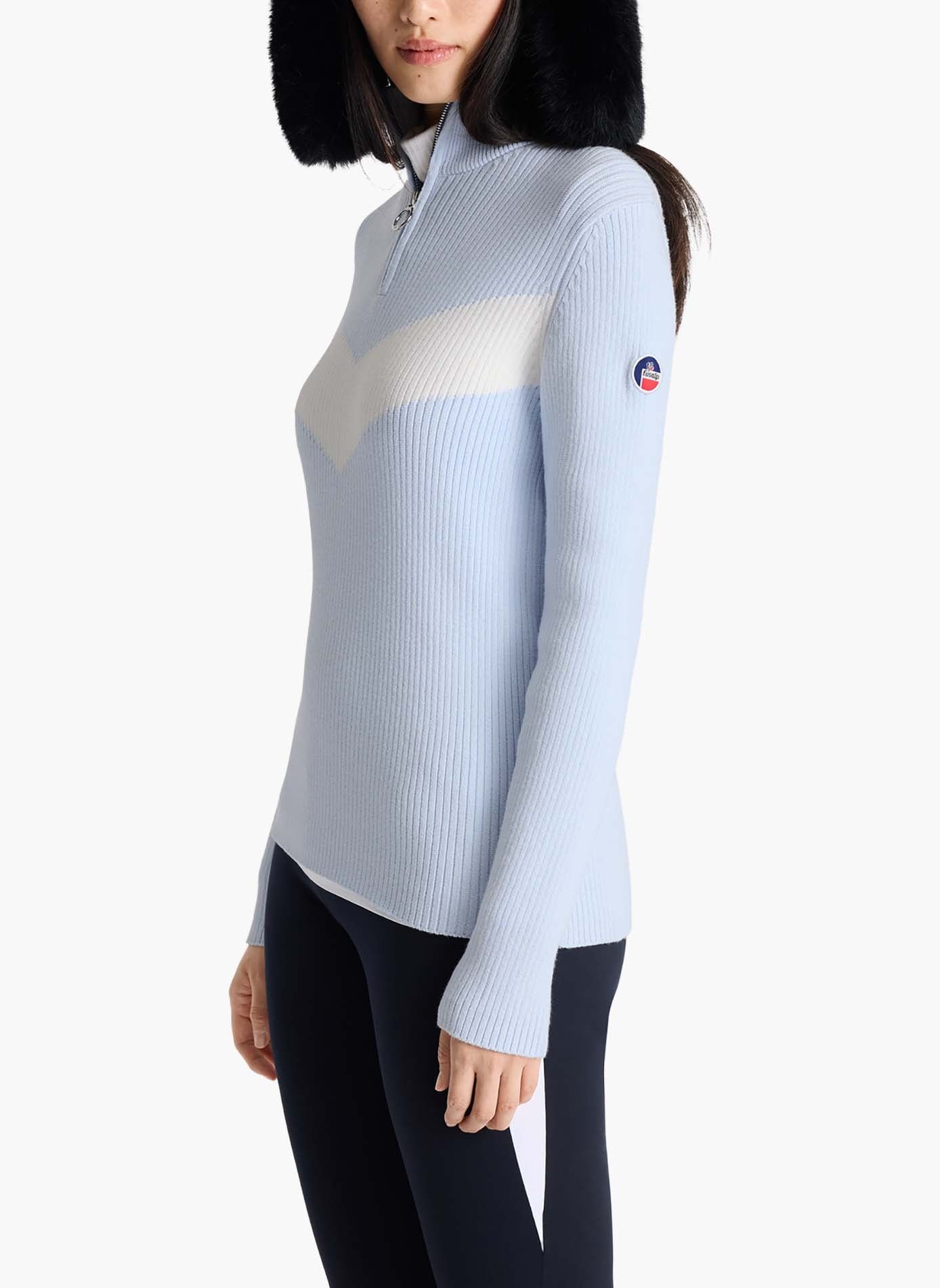 Pull andromede col montant coupe ajustée FUSALP Bleu