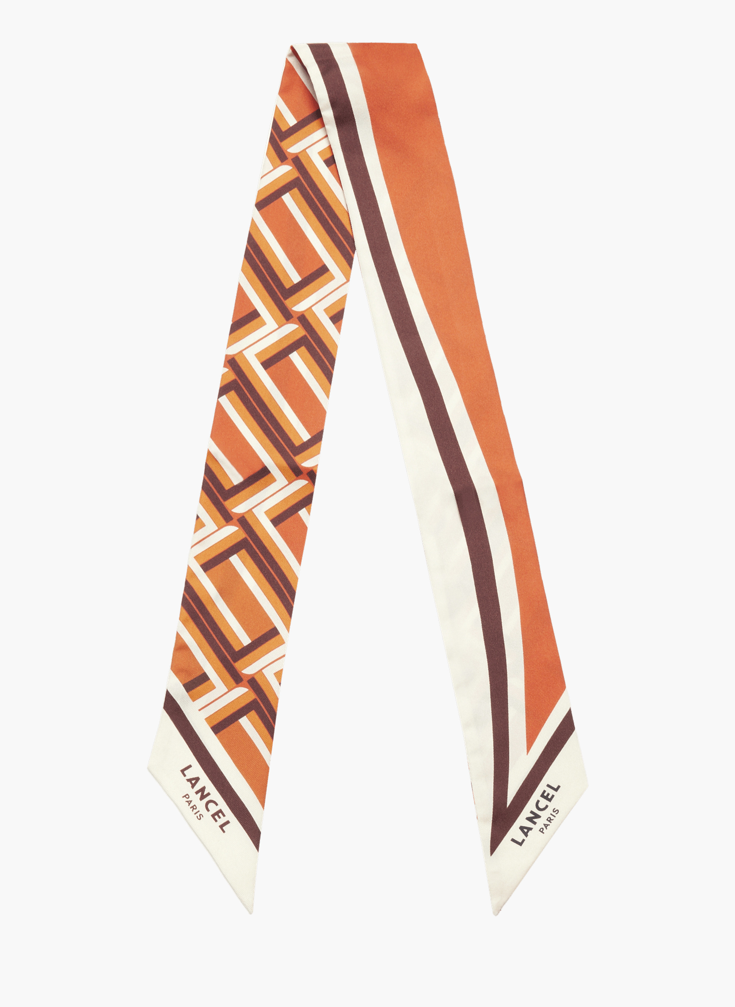 Zijden monogram bandeau LANCEL Oranje