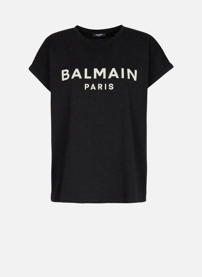 T-shirt en coton éco-design imprimé logo BALMAIN