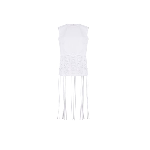 Eudon Choi Pleated Cotton Top In White