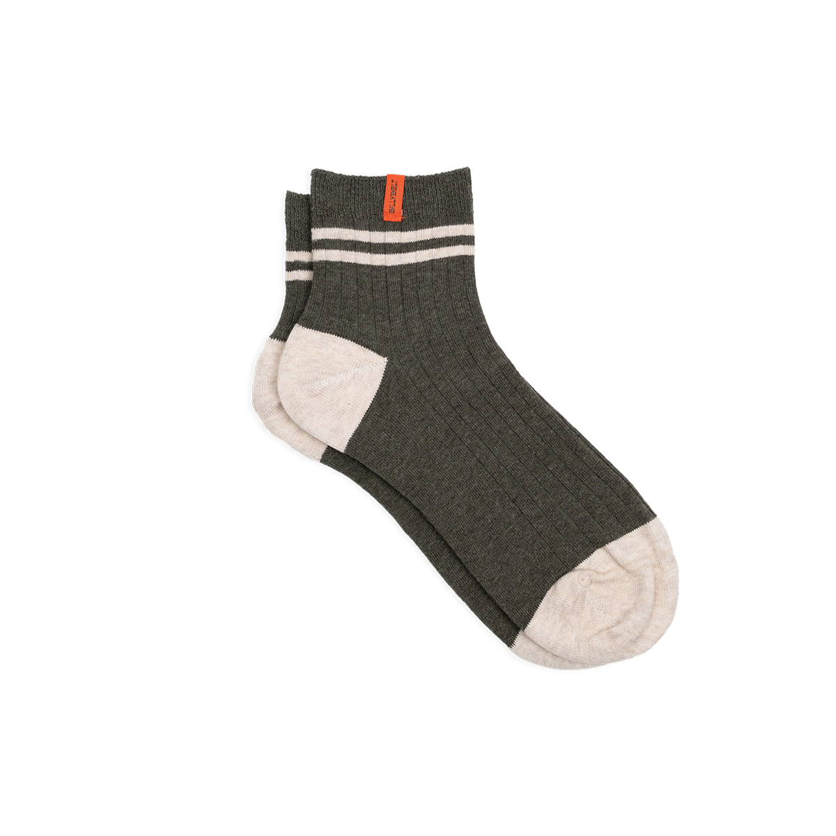 Chaussettes en coton peigné mi-hautes BILLYBELT Kaki