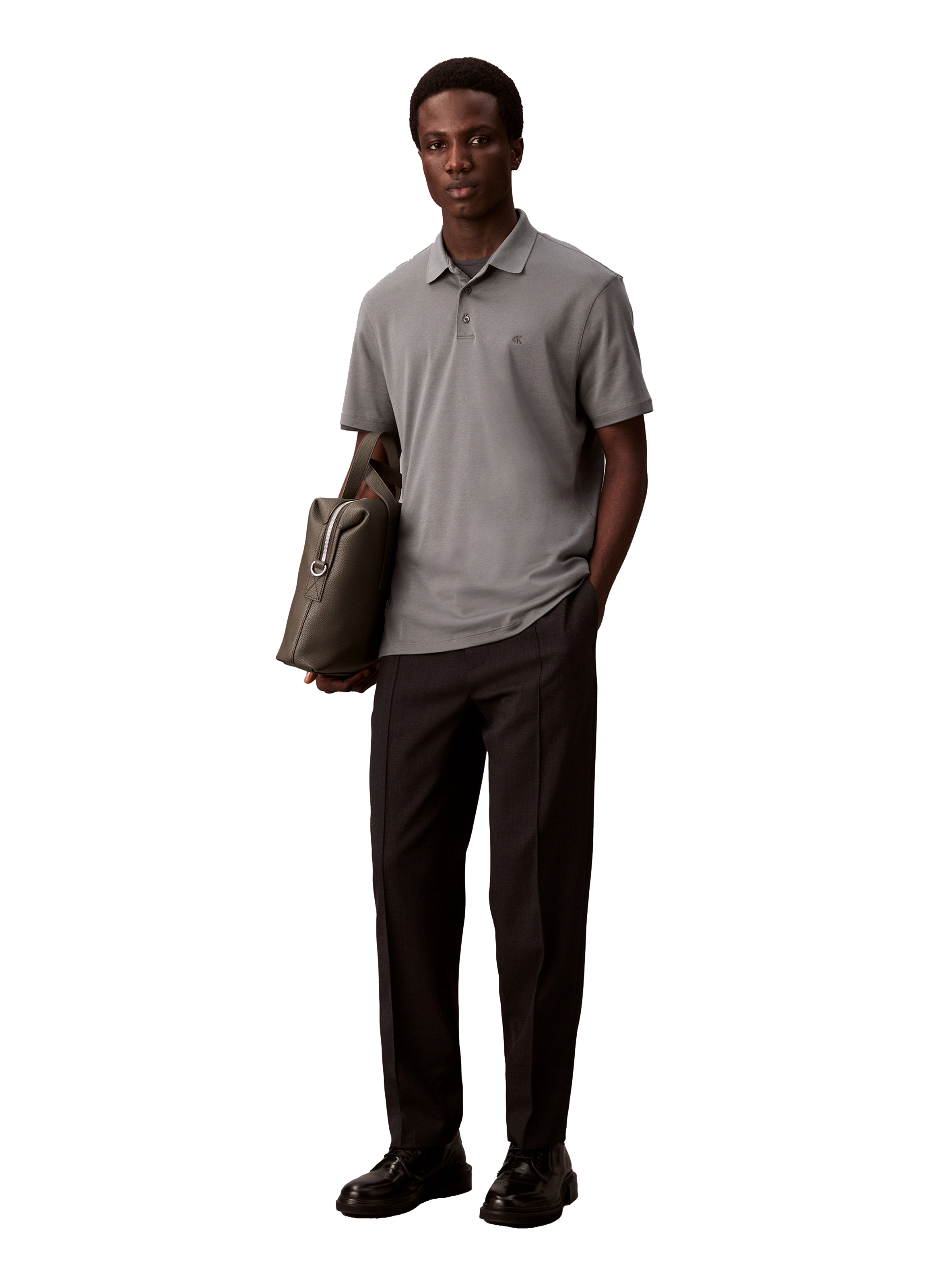 Polo en coton CALVIN KLEIN Gris