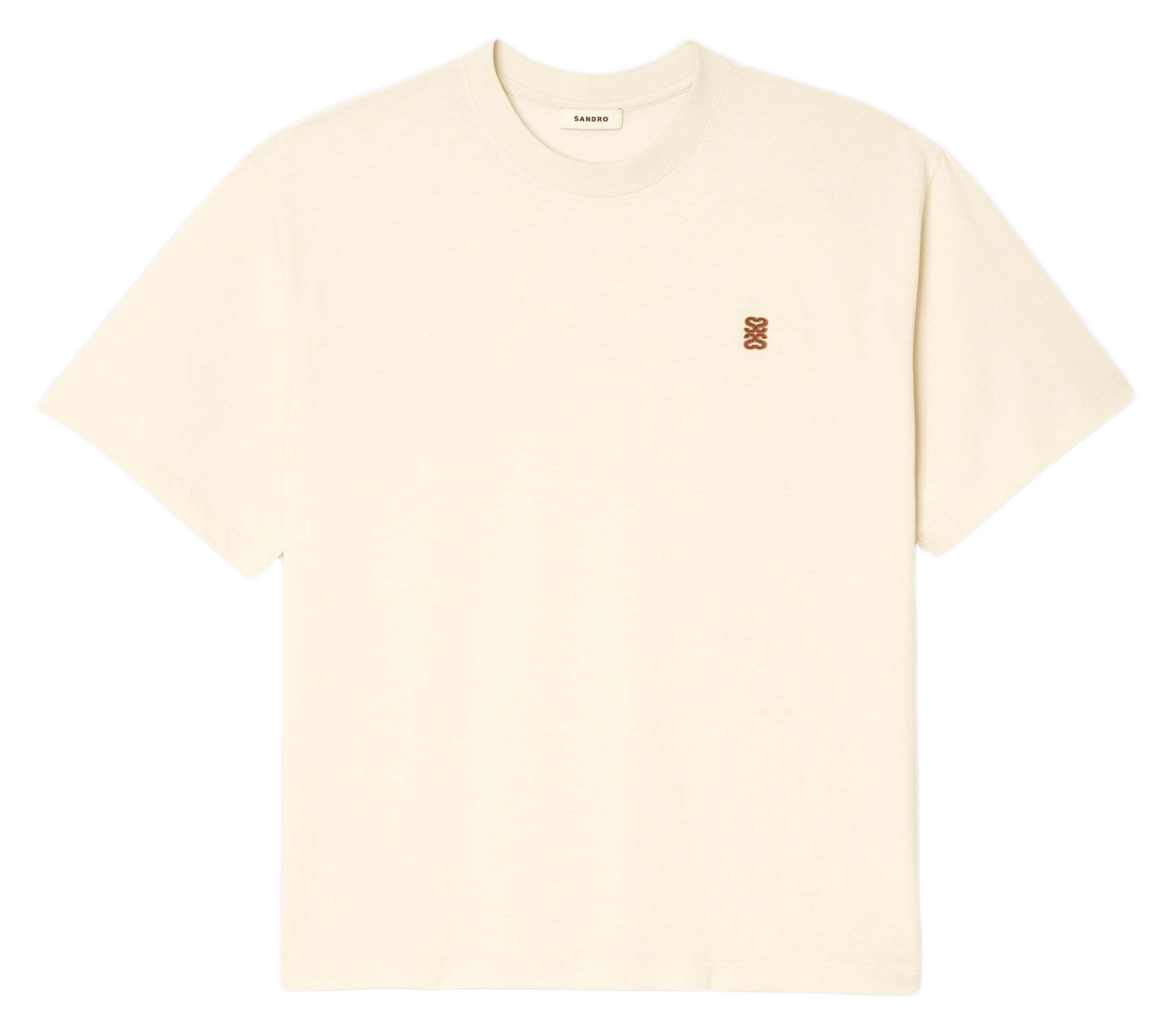 Tee-shirt col rond en coton SANDRO Beige