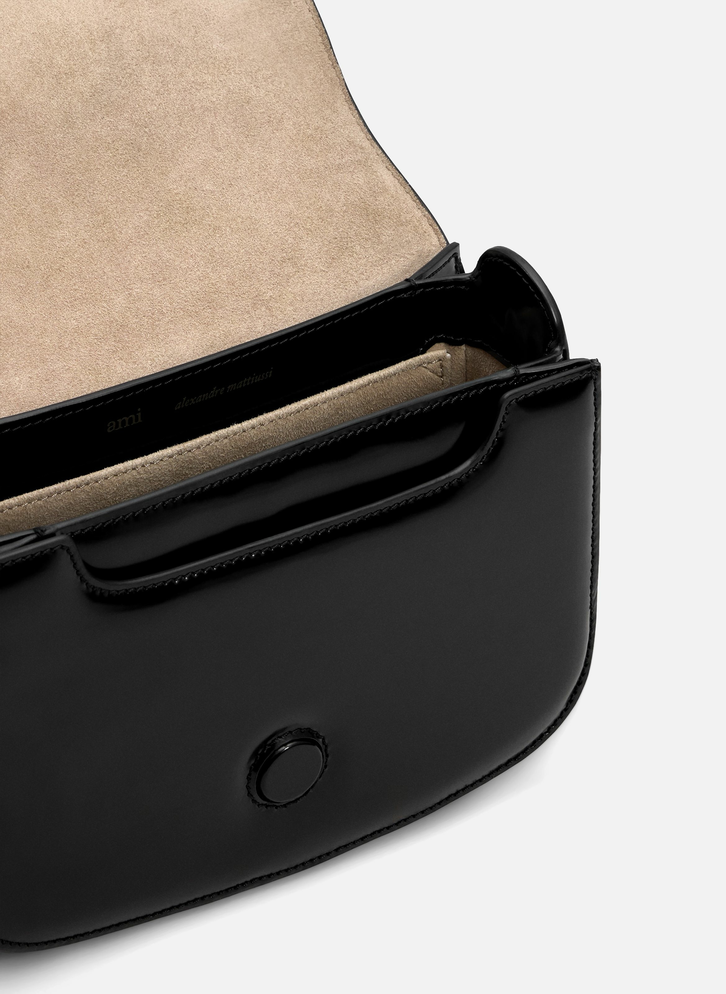 Sac Paris Paris En Cuir Glacé unisexe AMI PARIS Noir