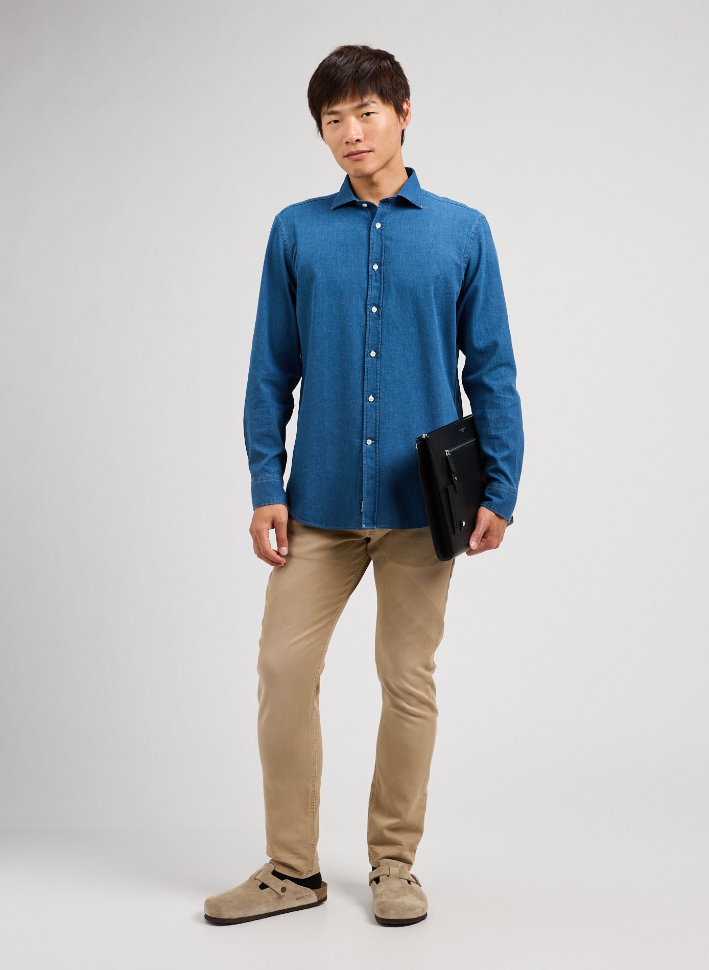 Woven cotton shirt Blue