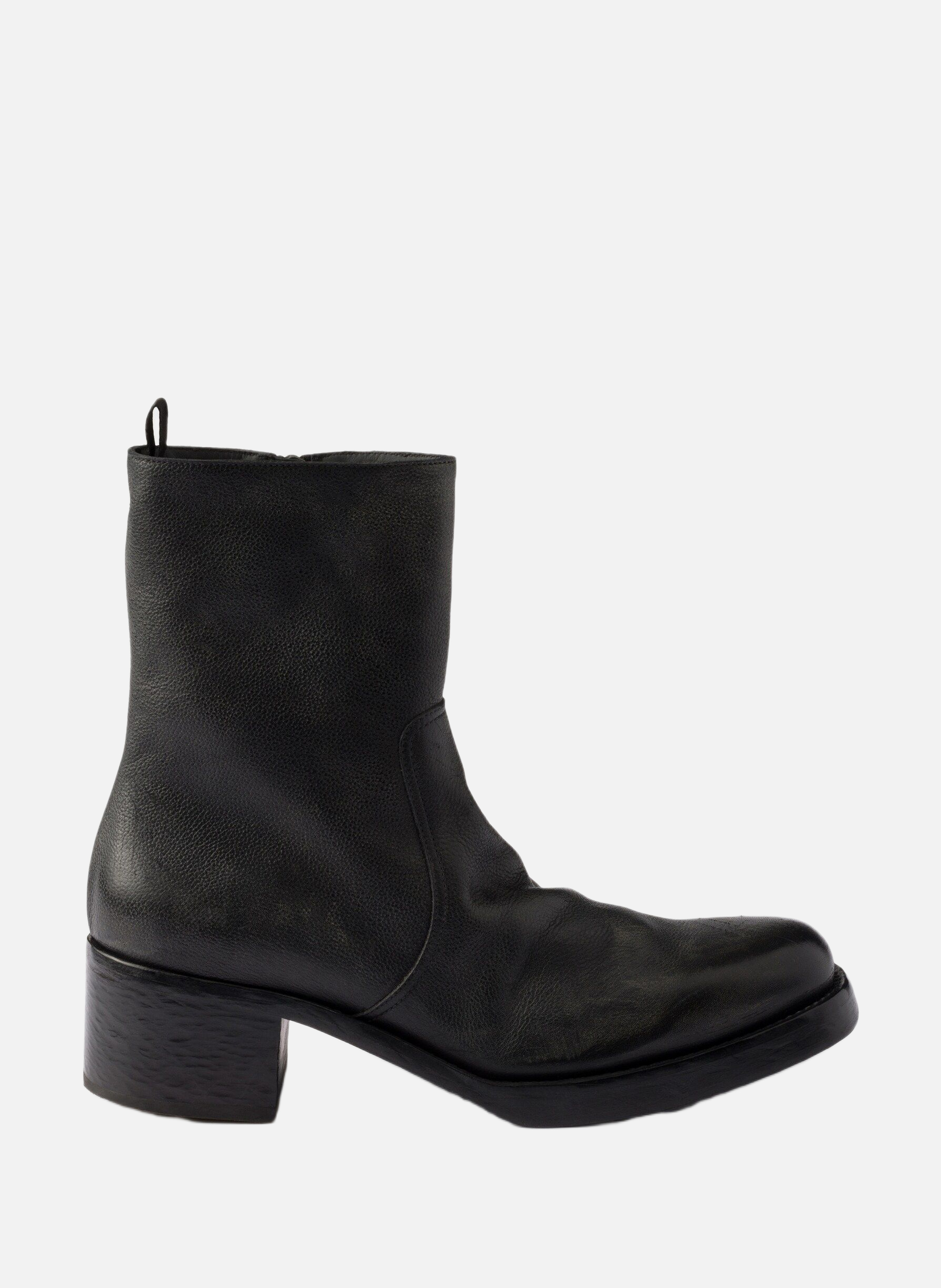 PRADA Bottines en cuir Noir