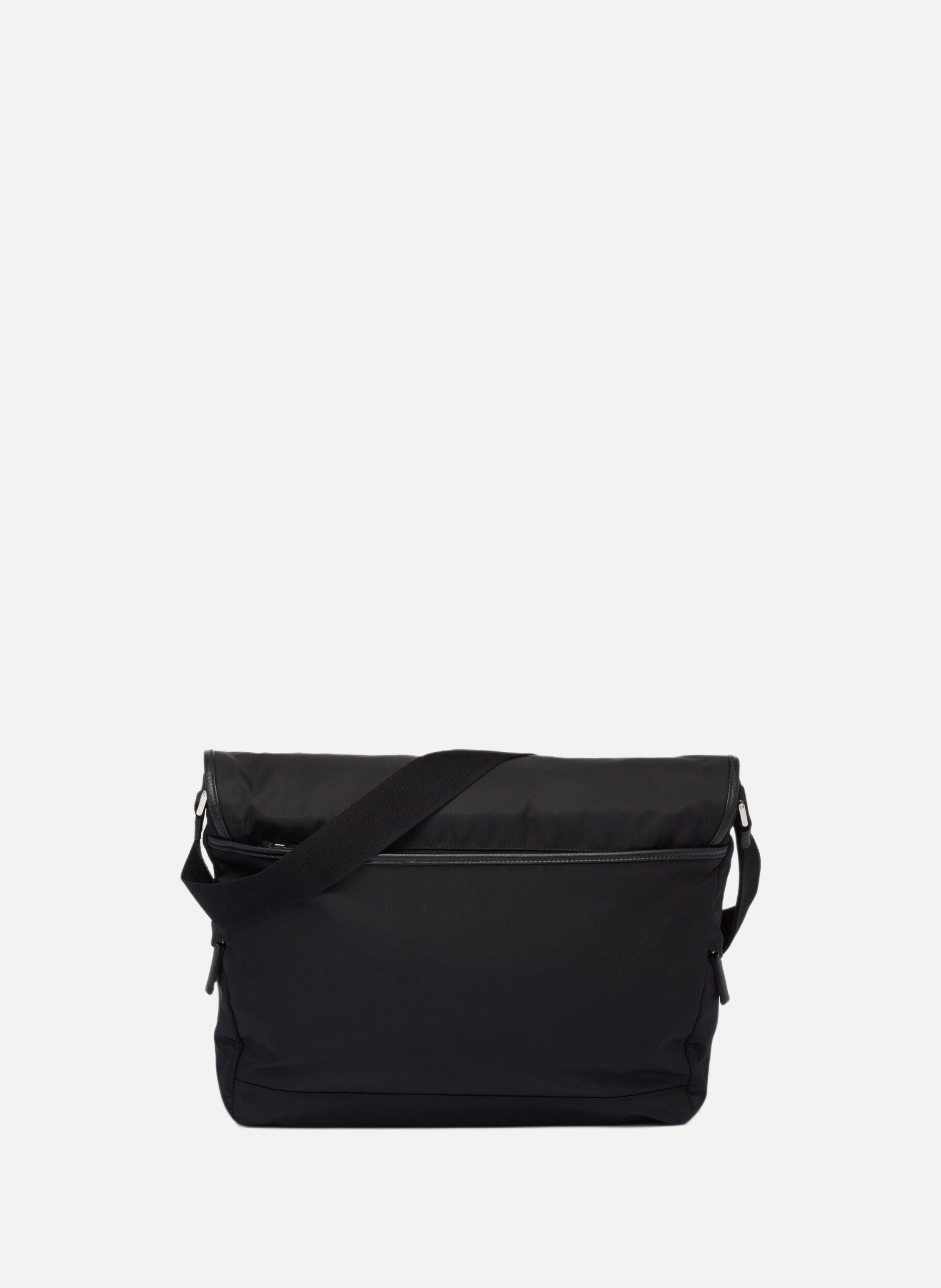 Sac porté épaule en re-nylon et cuir saffiano PRADA Noir