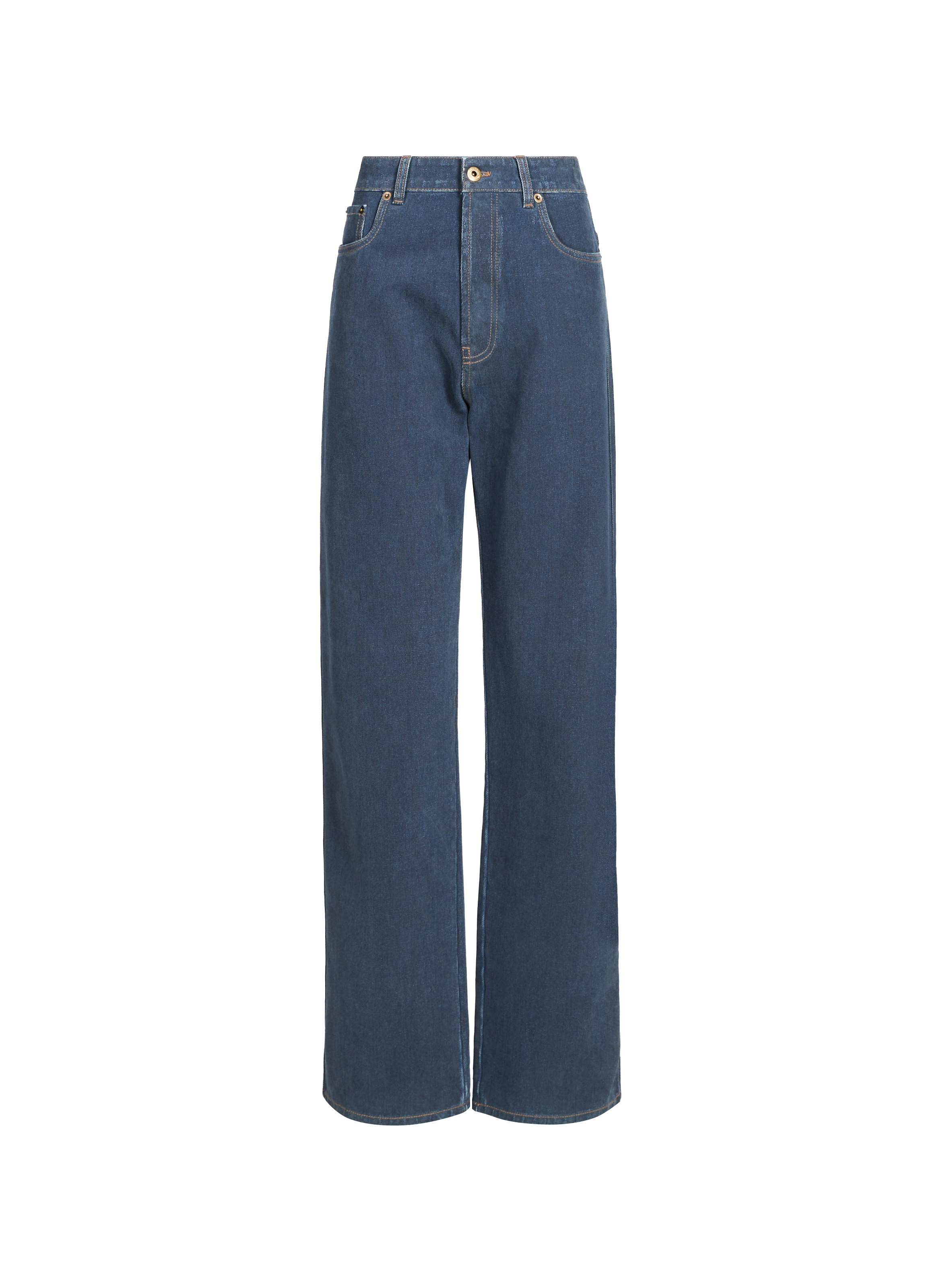 Jean coupe droite en coton MIU MIU Bleu