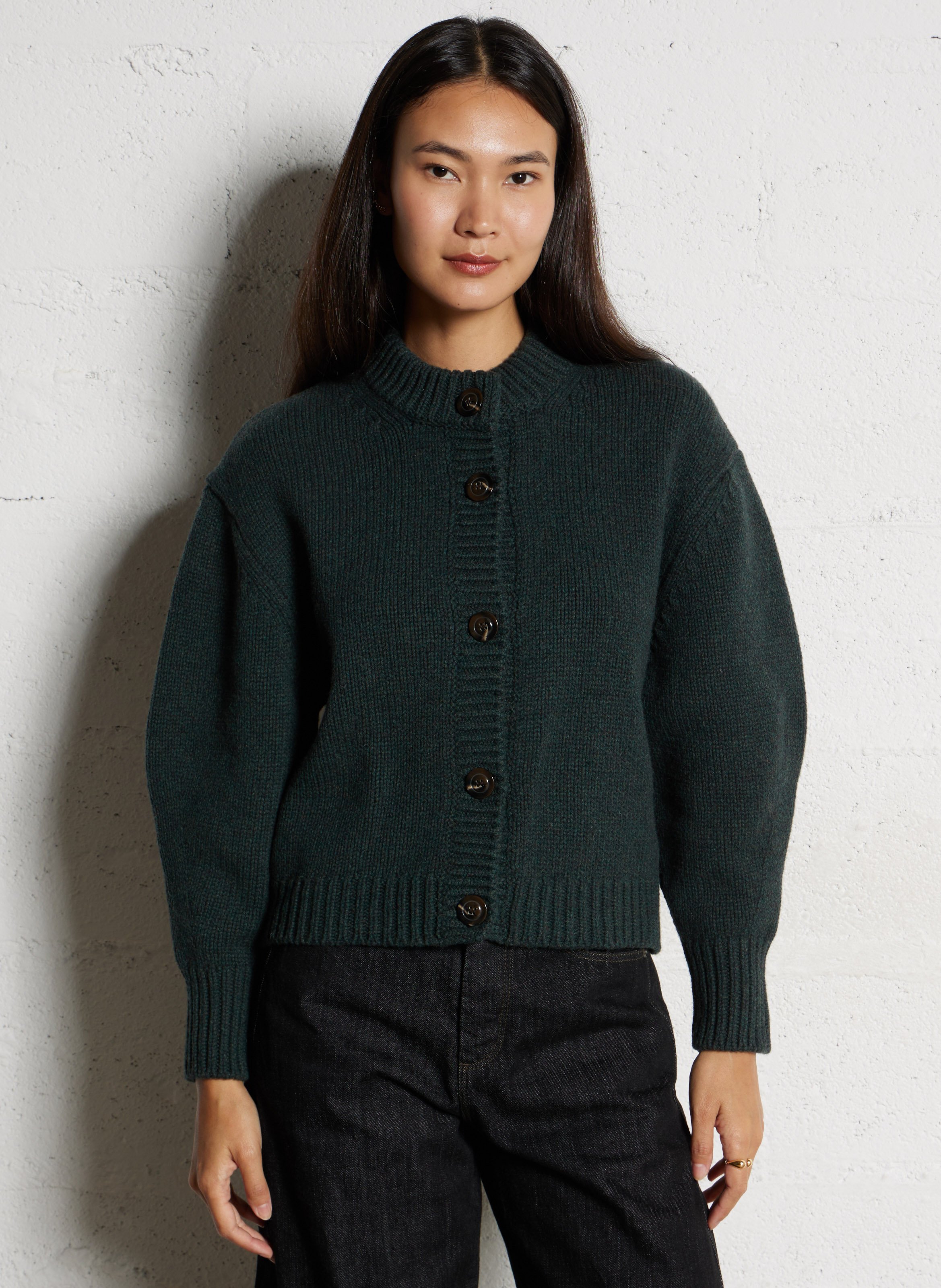 Cardigan col rond en laine leonard SOEUR Vert