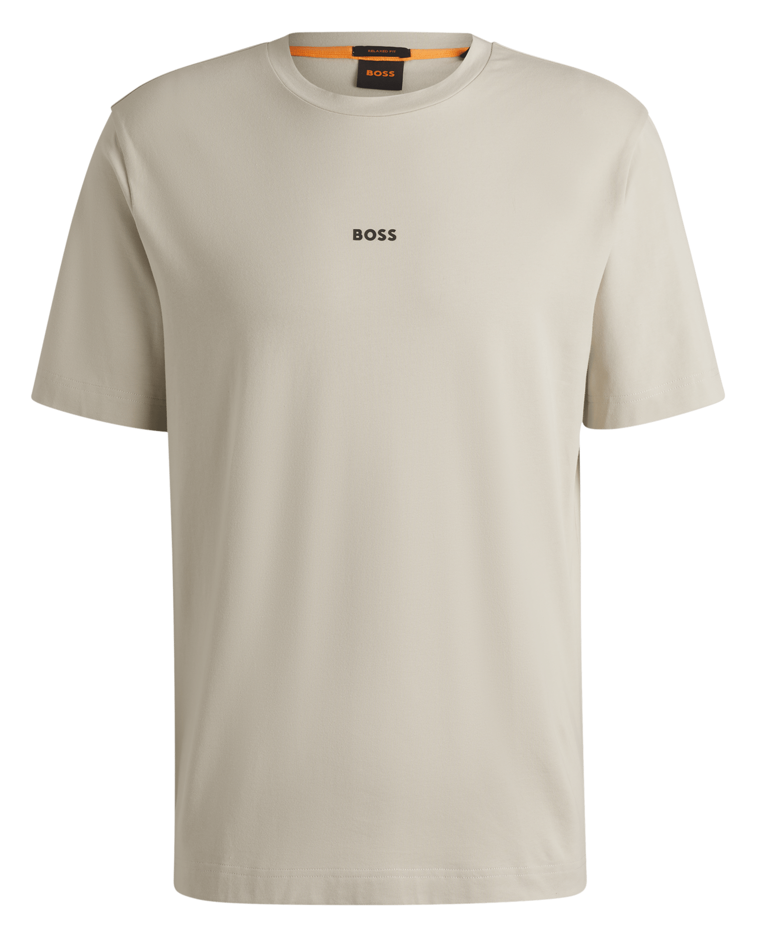 Tee-shirt col rond en coton mélangé BOSS Beige