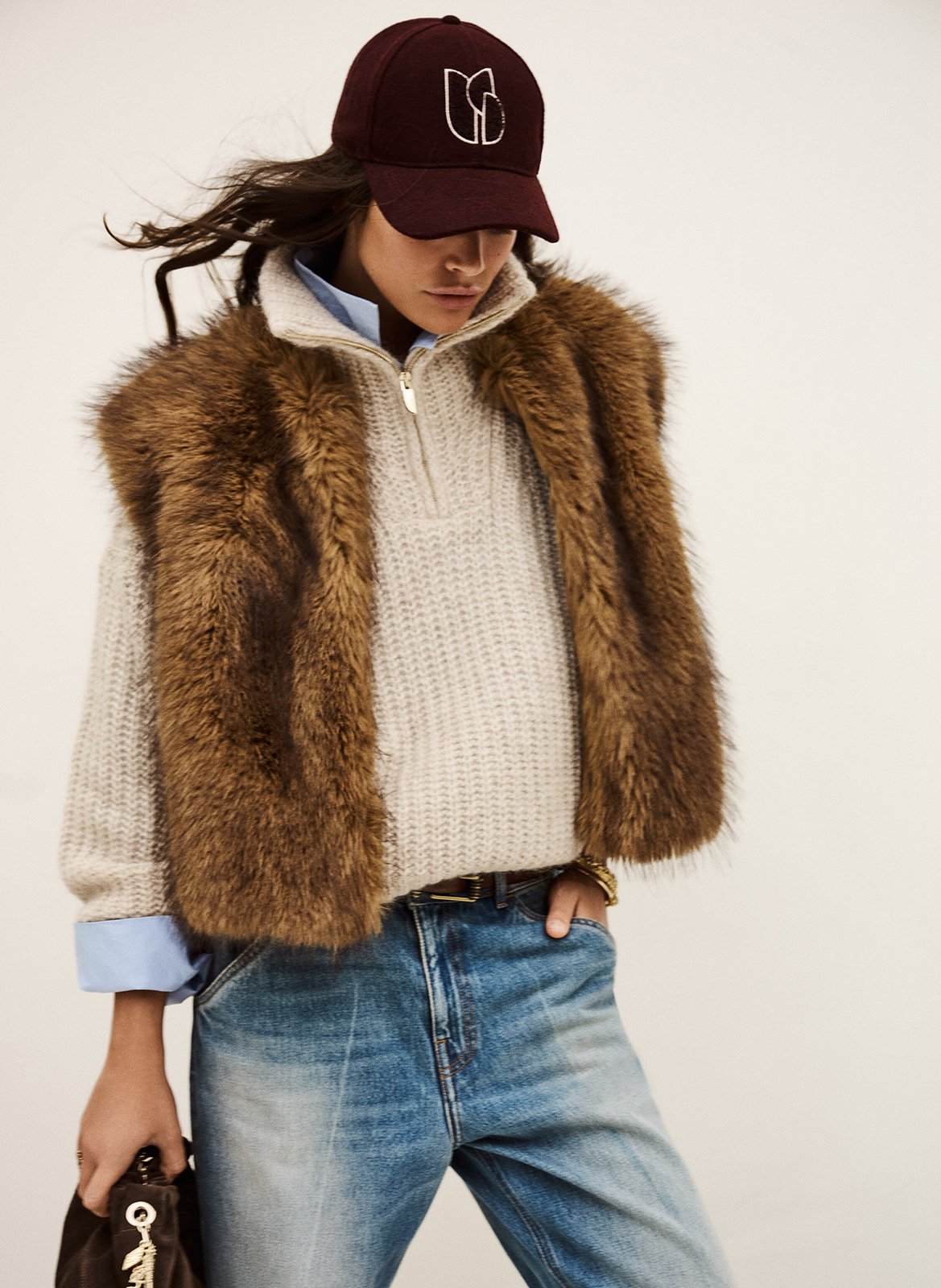 Pull col camionneur en laine mélangée beltane BA&SH Beige