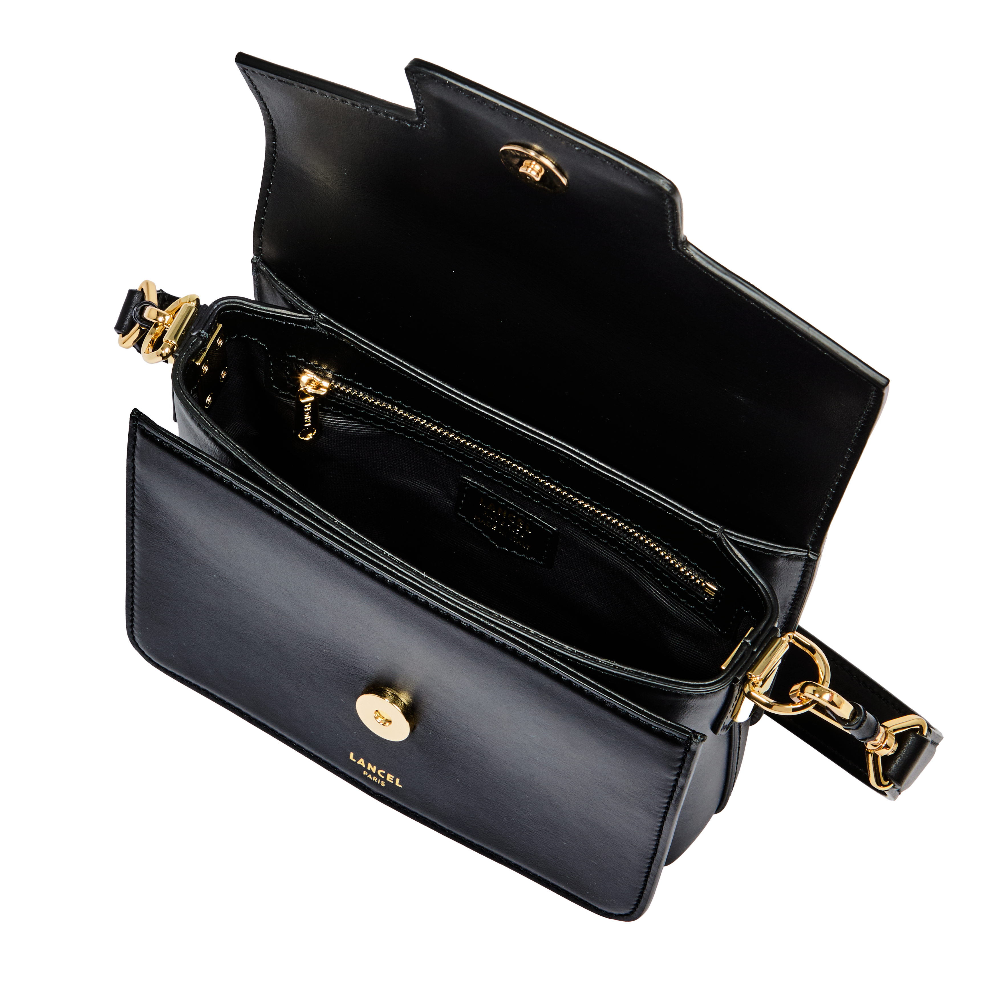 Sac rabat s angèle de lancel en cuir LANCEL Noir