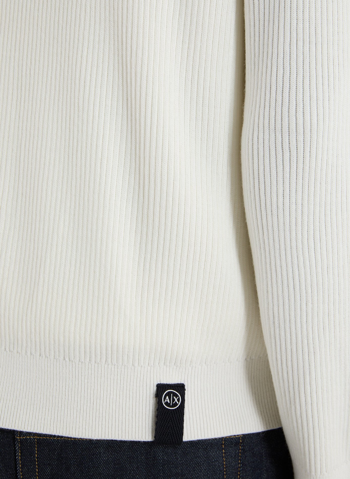 Ribbed wool and cotton blend vest ARMANI EXCHANGE White