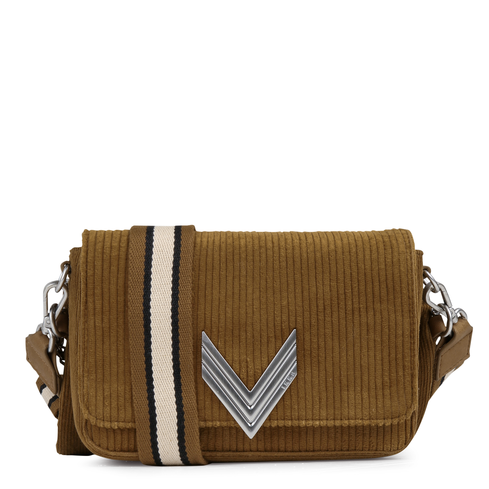 Sac bandoulière velours côtelé en 3 parties 111 velvet IKKS Beige