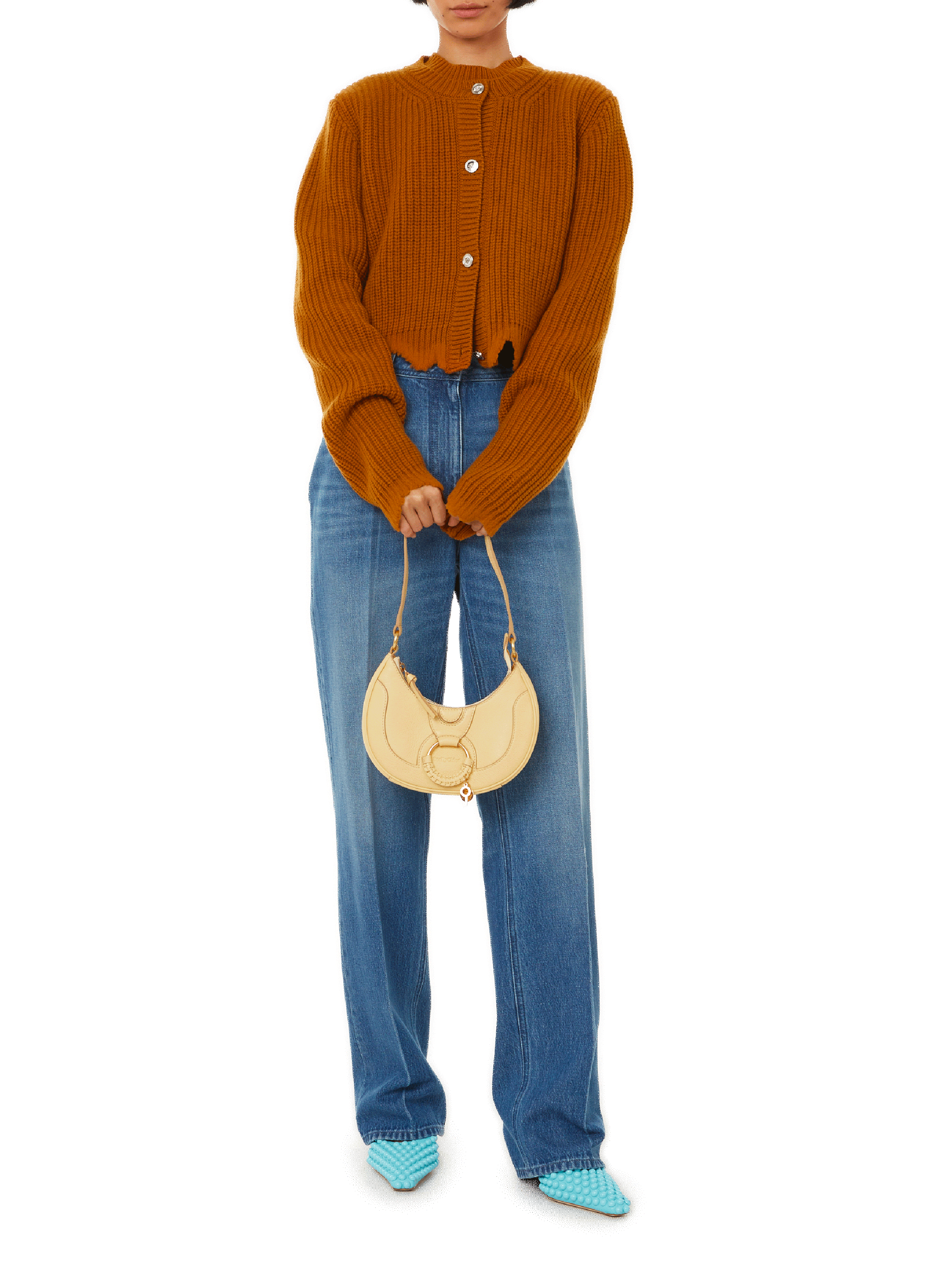 Gilet grunge en laine  VERSACE Marron