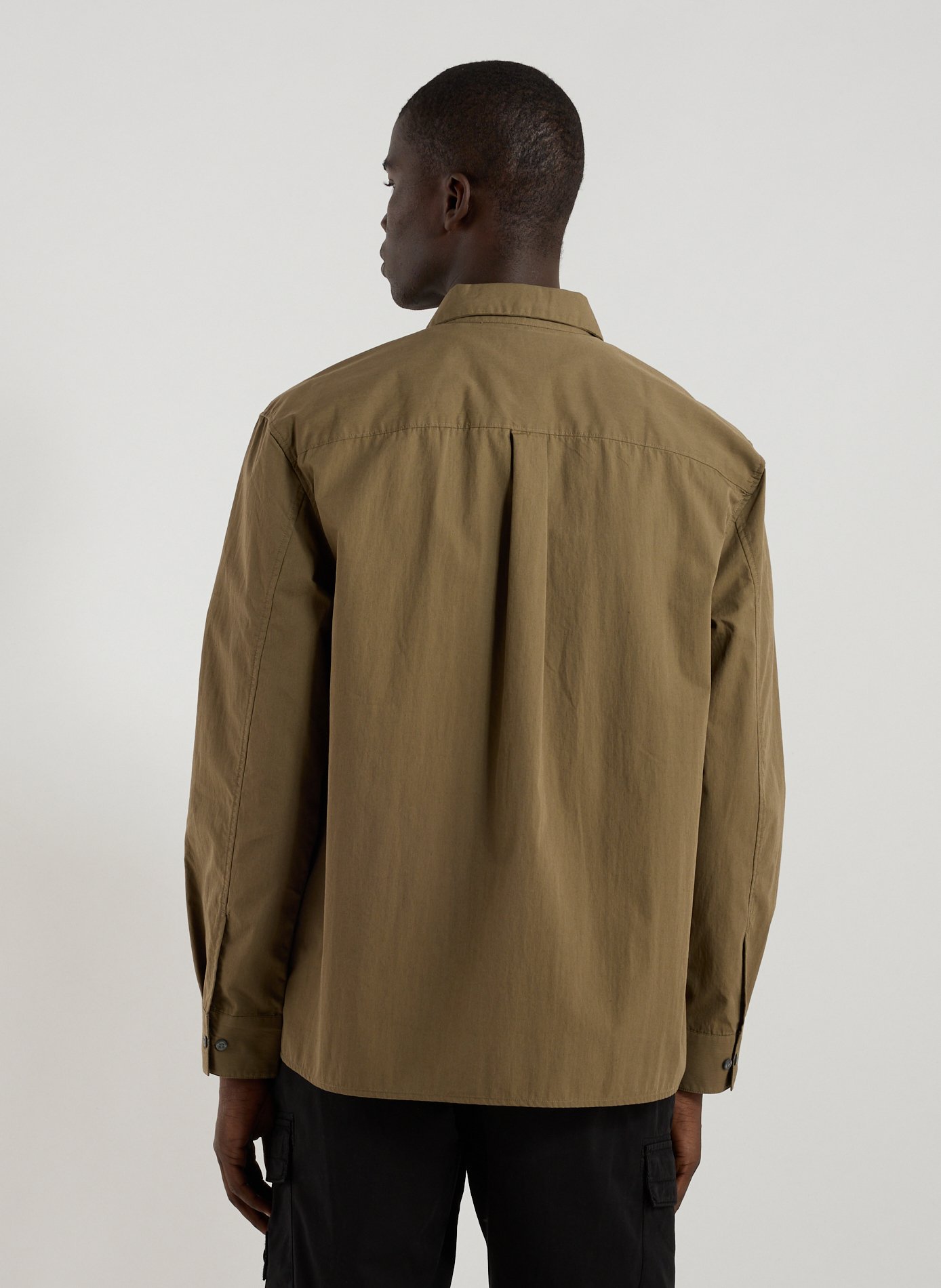 Chemise droite en coton mélangé CALVIN KLEIN Marron