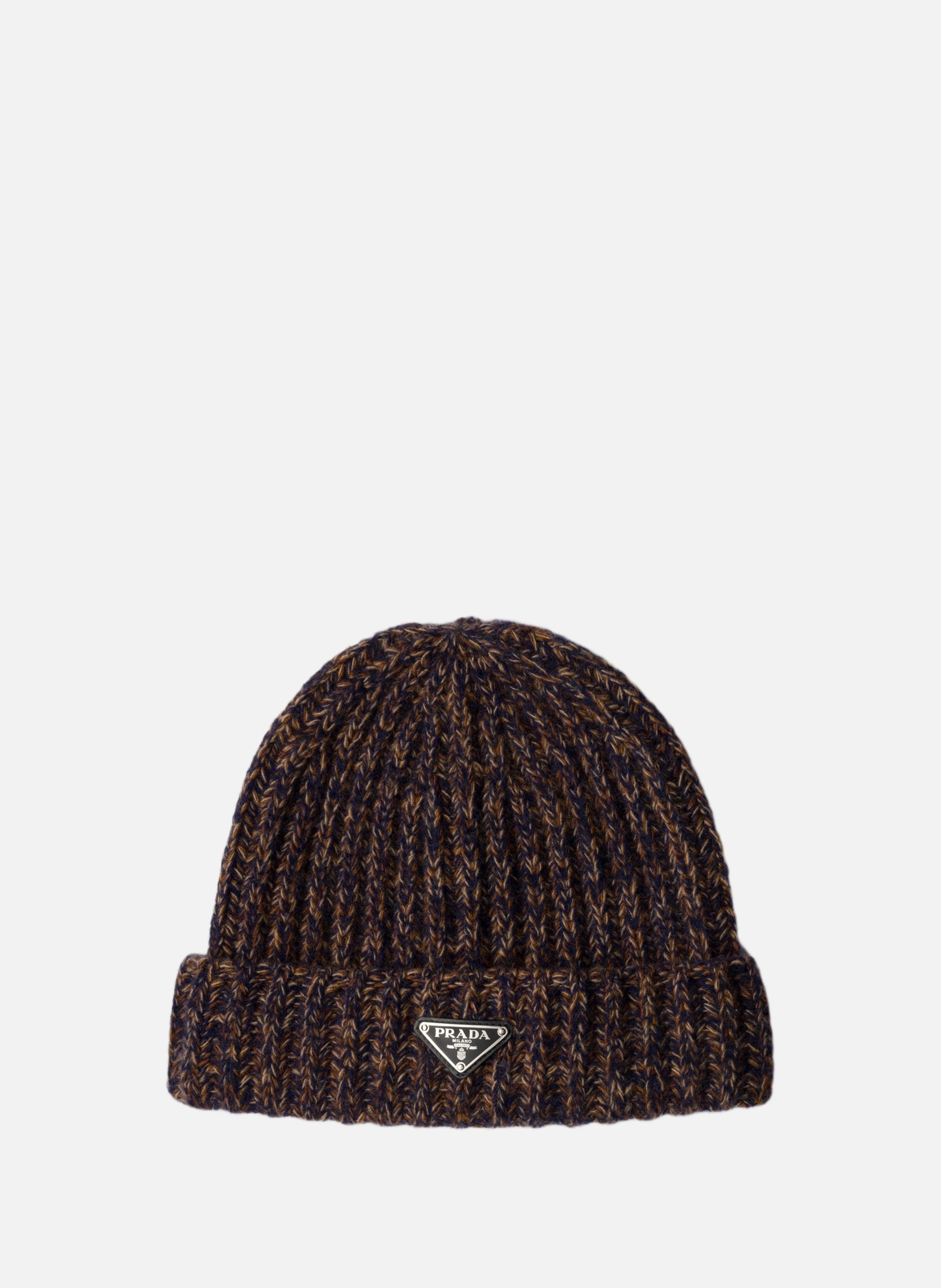 Bonnet en laine et cachemire PRADA Bleu