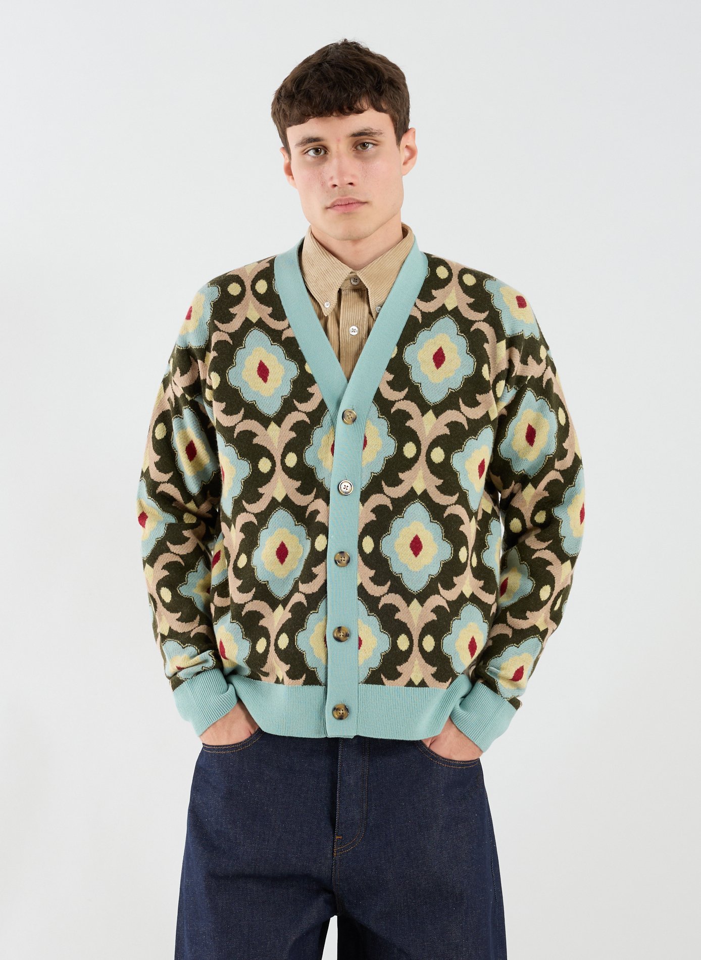 Cardigan The Tapestry Knit DROLE DE MONSIEUR Khaki