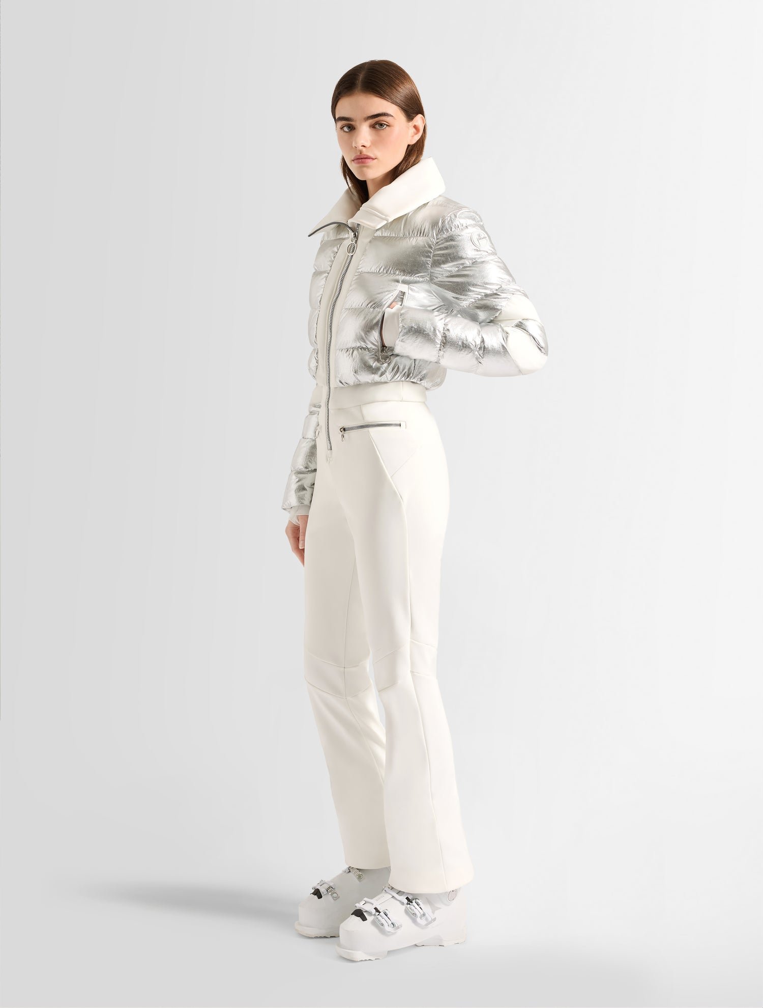 Combinaison de ski clarisse metal col montant coupe regular FUSALP Argent