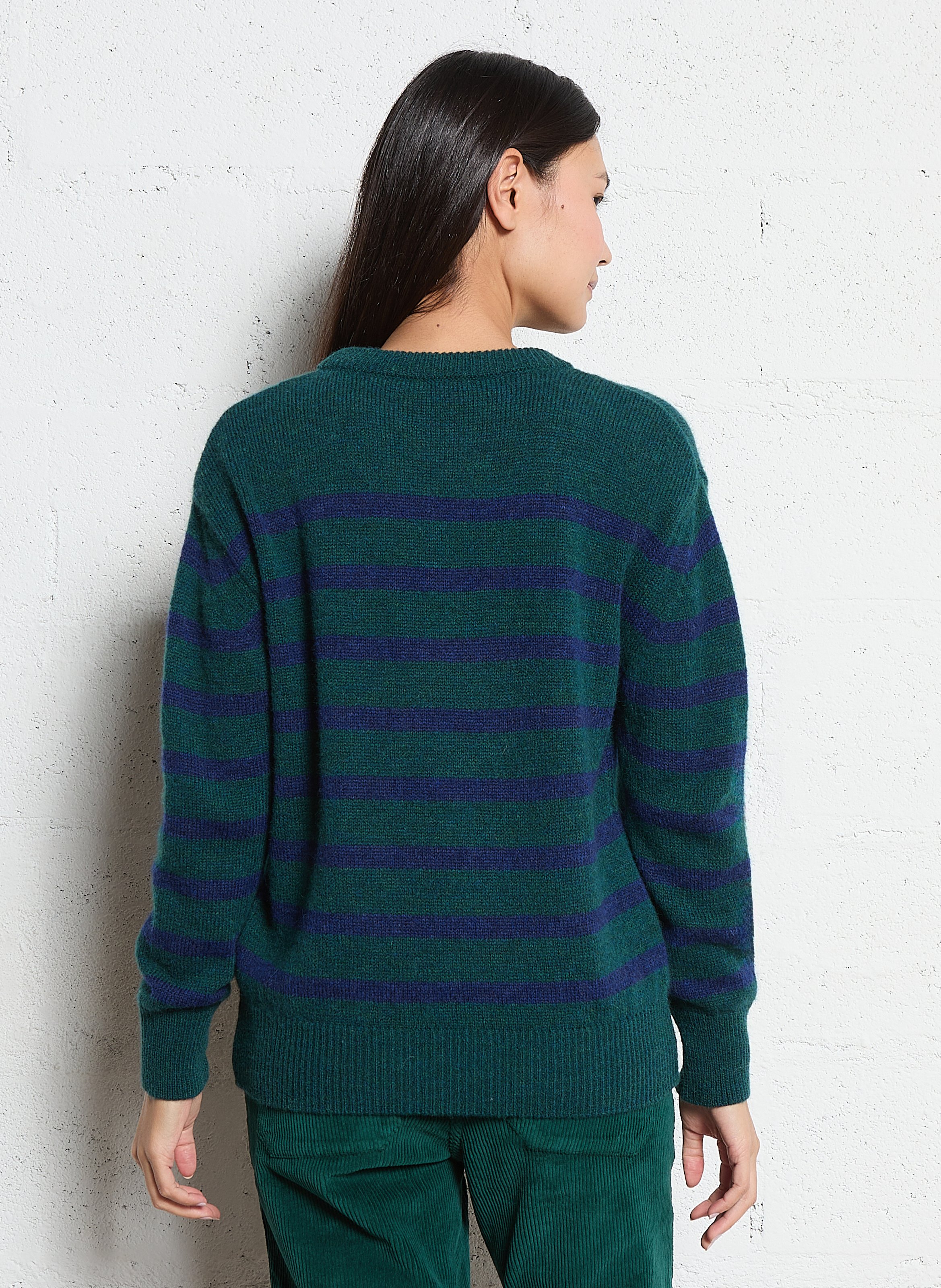 Pull droit col rond en laine mélangée heritage ARMOR-LUX Vert